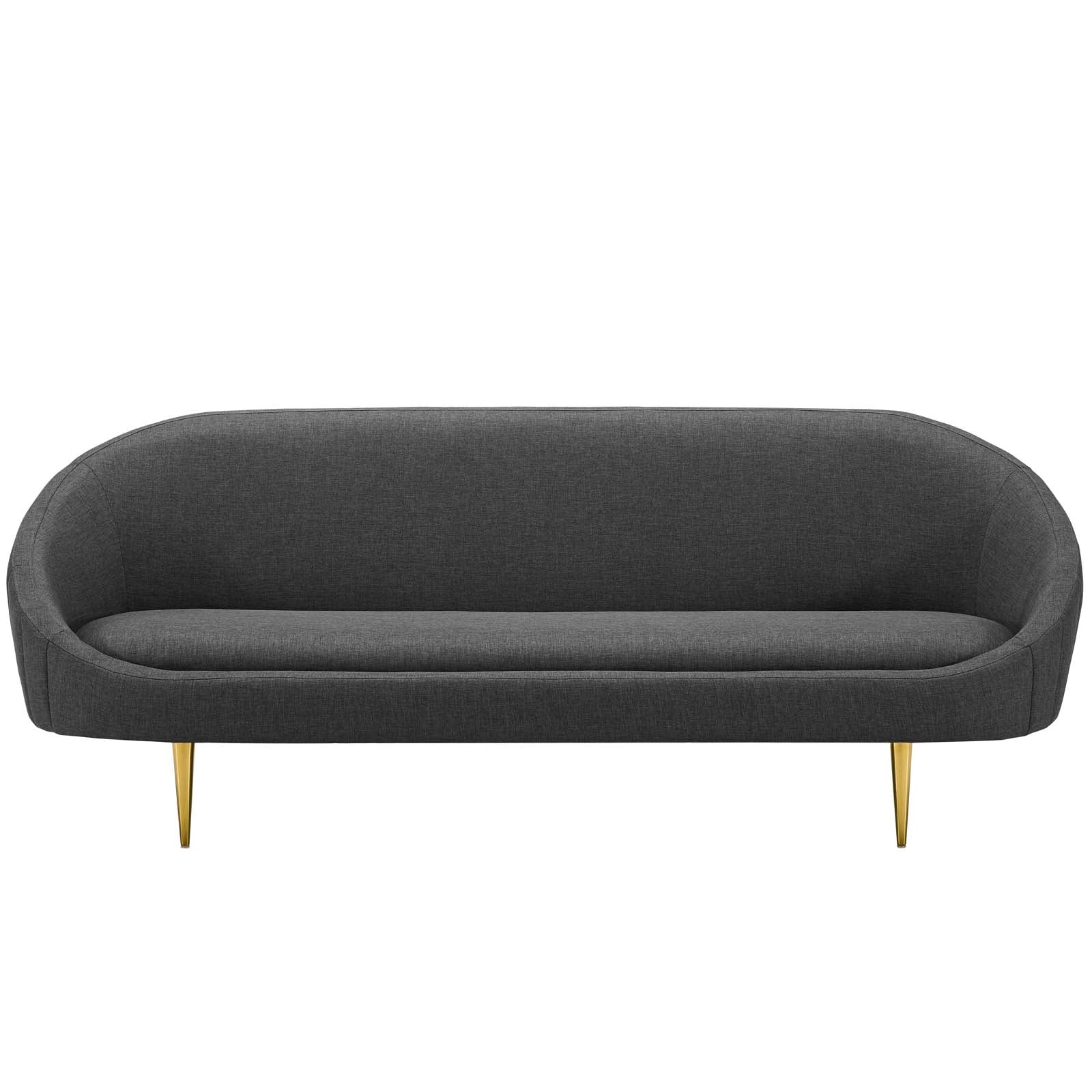 Sublime Vertical Curve Back Fabric Sofa in Gray