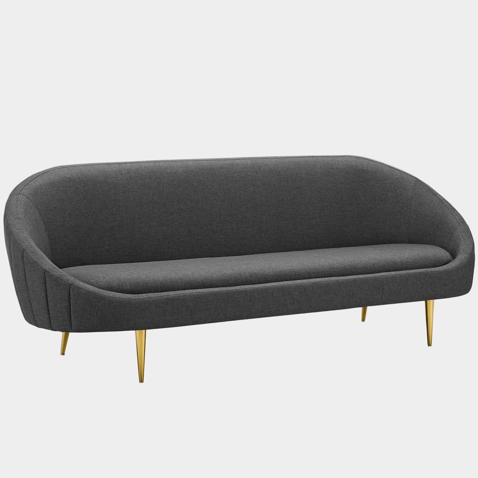 Sublime Vertical Curve Back Fabric Sofa in Gray