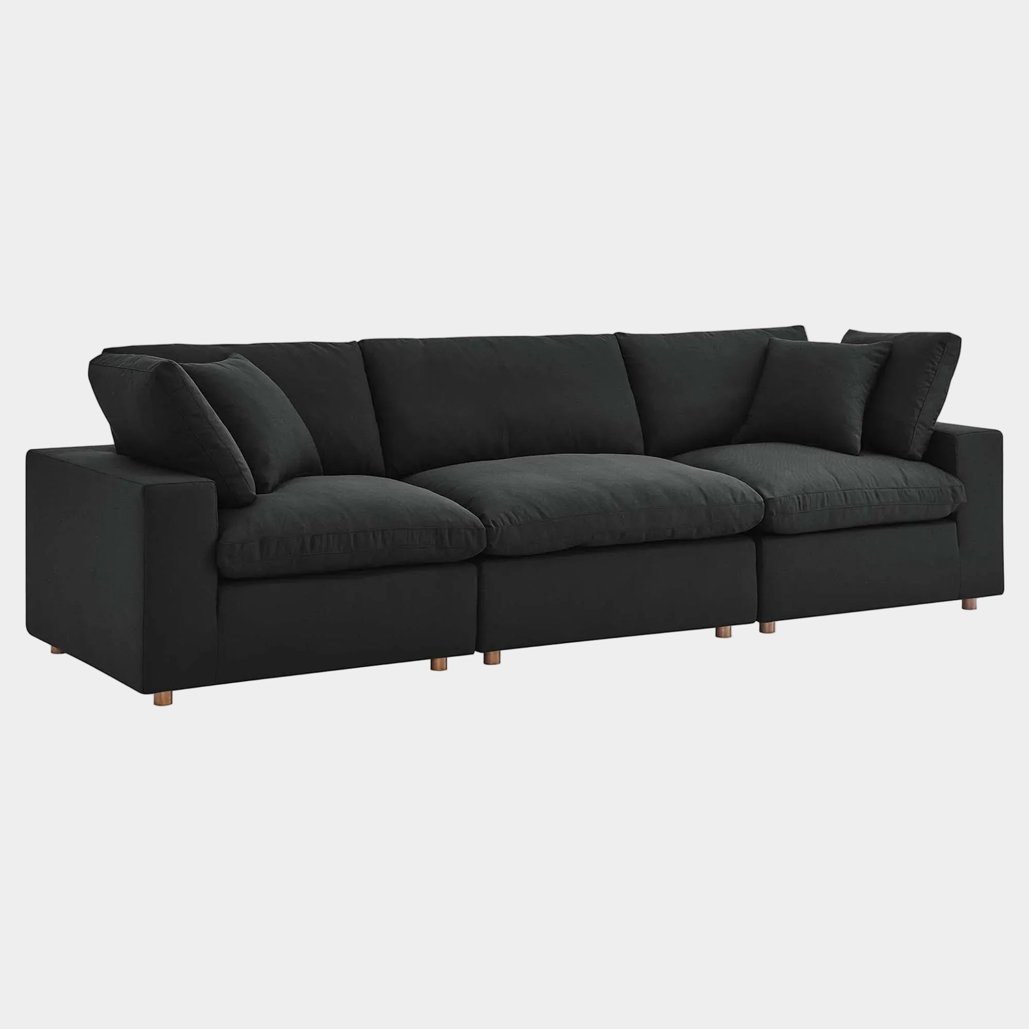 Commix 3 Piece Down Filled Overstuffed Sectional Sofa