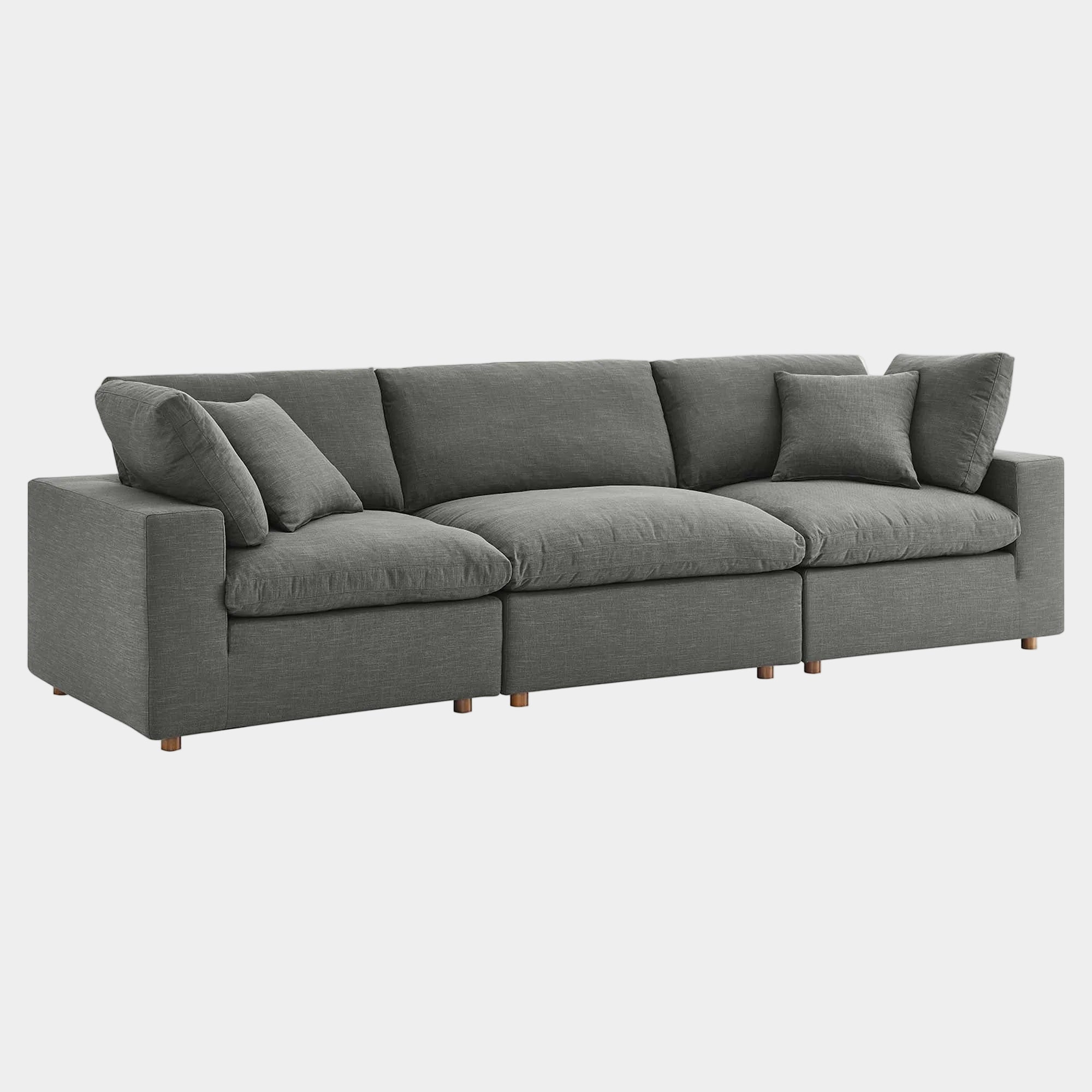 Commix 3 Piece Down Filled Overstuffed Sectional Sofa