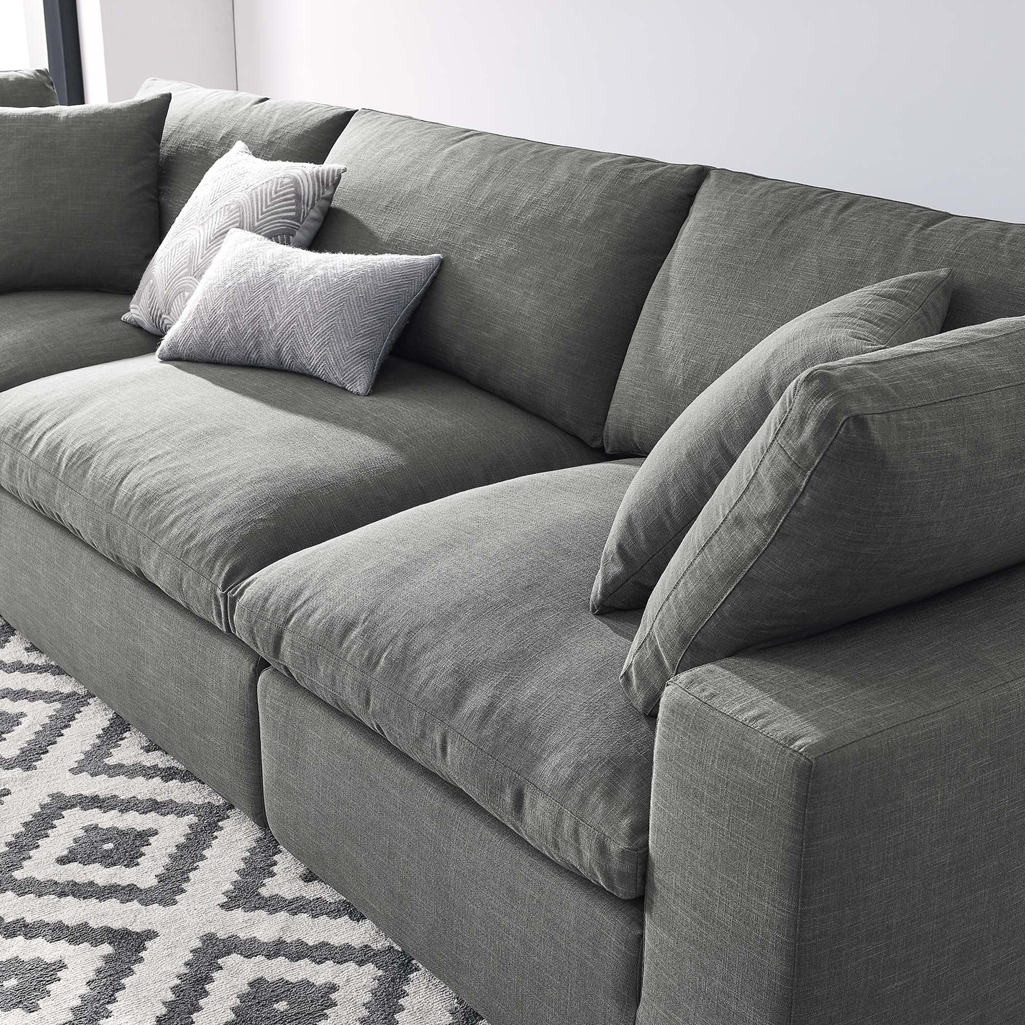 Commix 3 Piece Down Filled Overstuffed Sectional Sofa