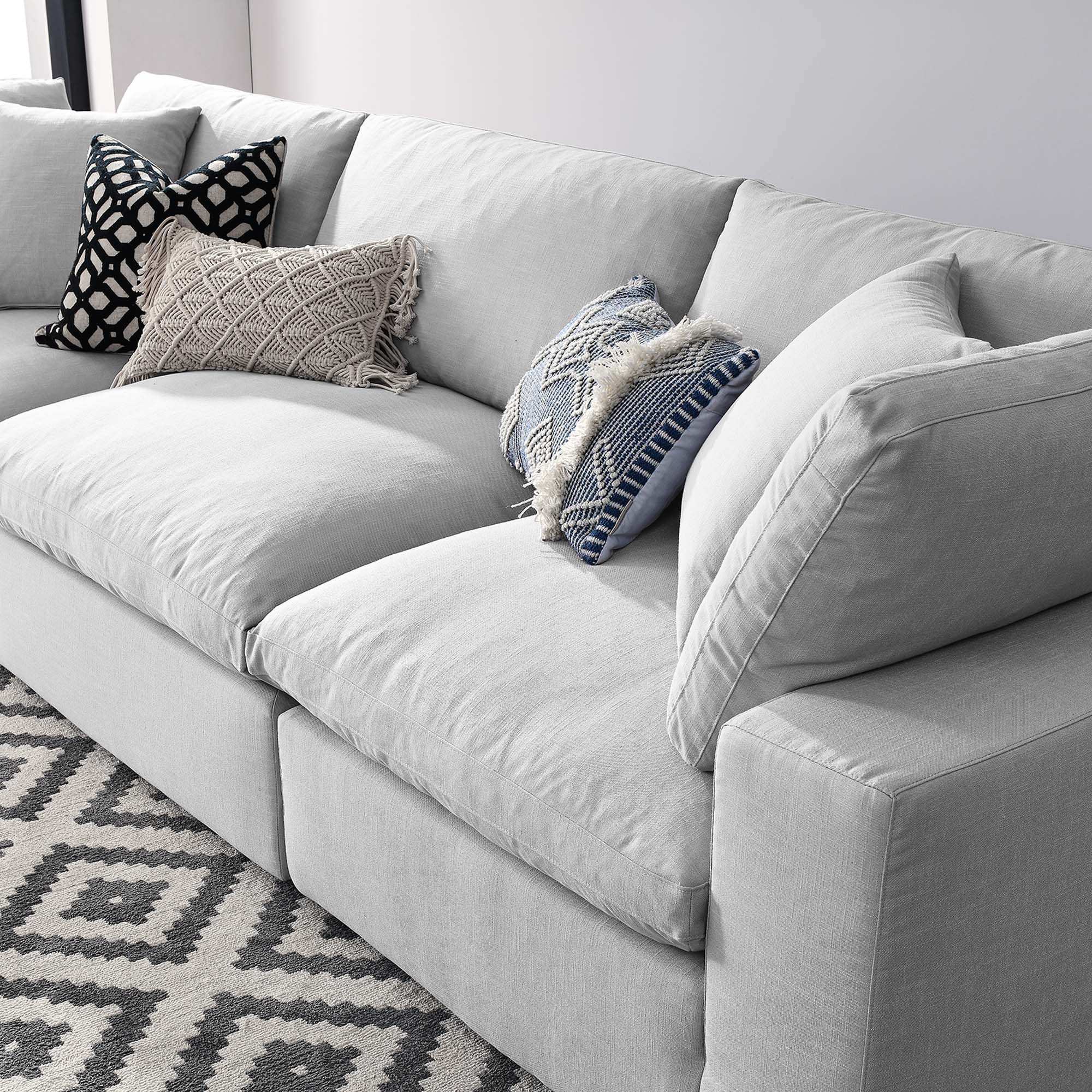 Commix 3 Piece Down Filled Overstuffed Sectional Sofa