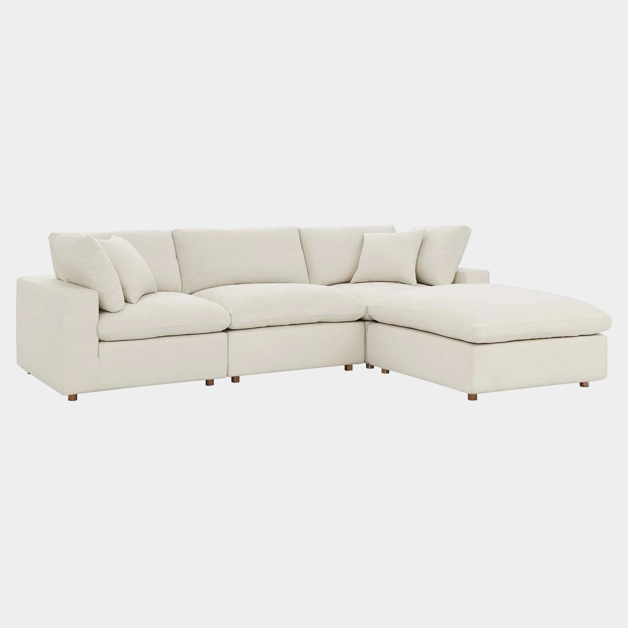 Commix 4 Piece Down Filled Overstuffed Sectional Sofa