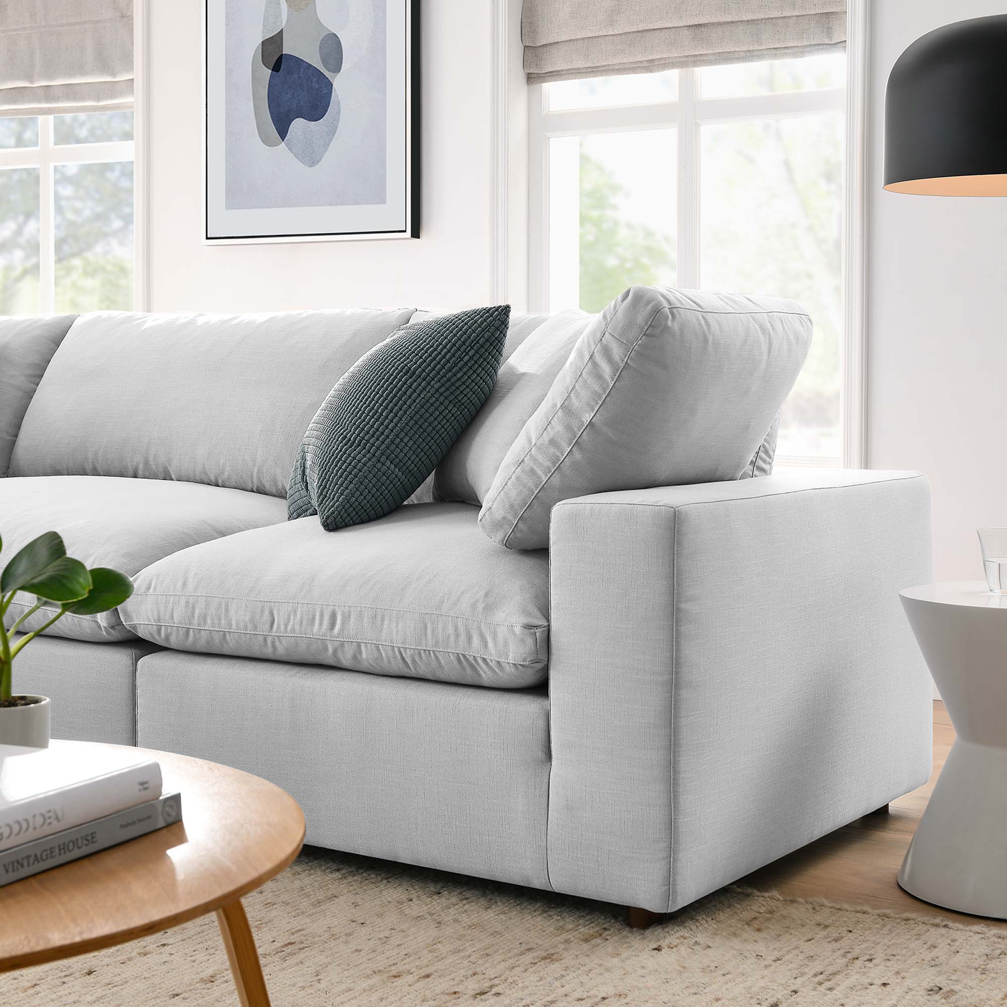 Commix 4 Piece Down Filled Overstuffed Sectional Sofa Set