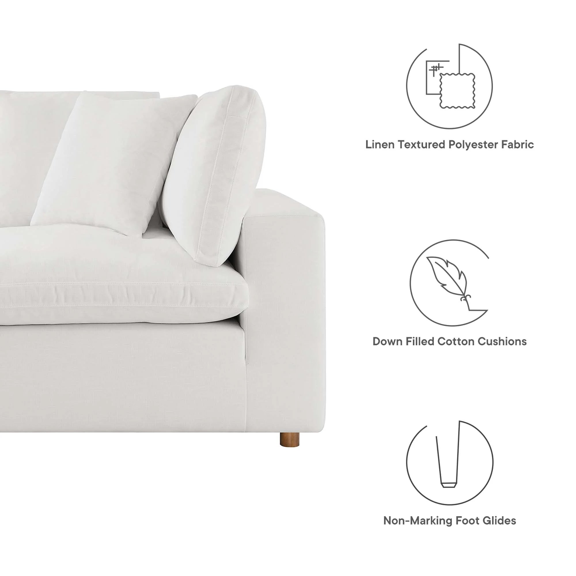 Commix 4 Piece Down Filled Overstuffed Sectional Sofa