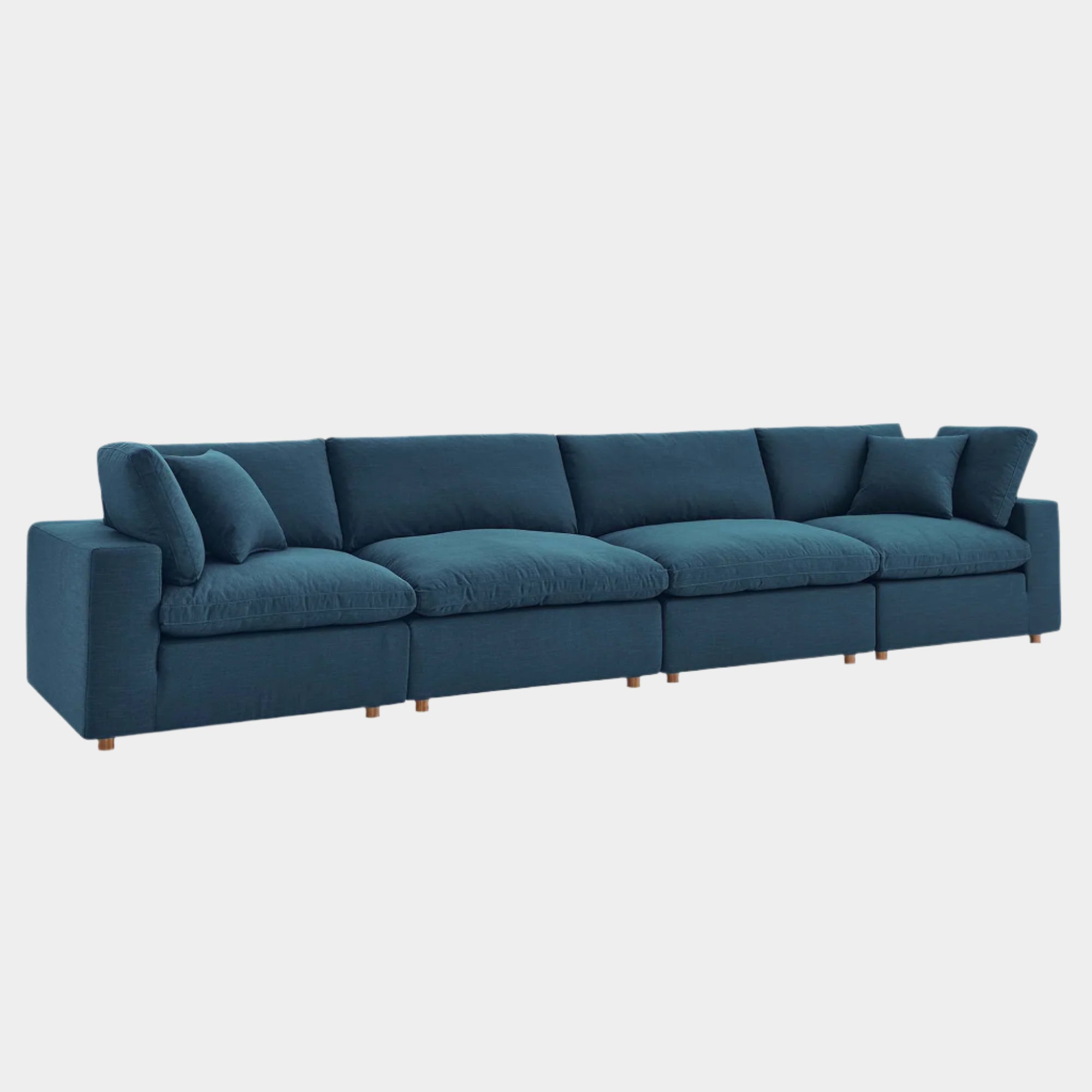 Commix 4 Piece Down Filled Overstuffed Sectional Sofa Set