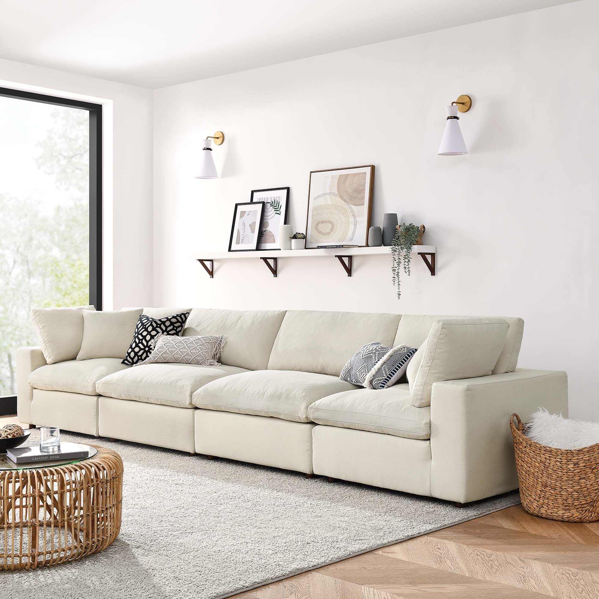 Commix 4 Piece Down Filled Overstuffed Sectional Sofa