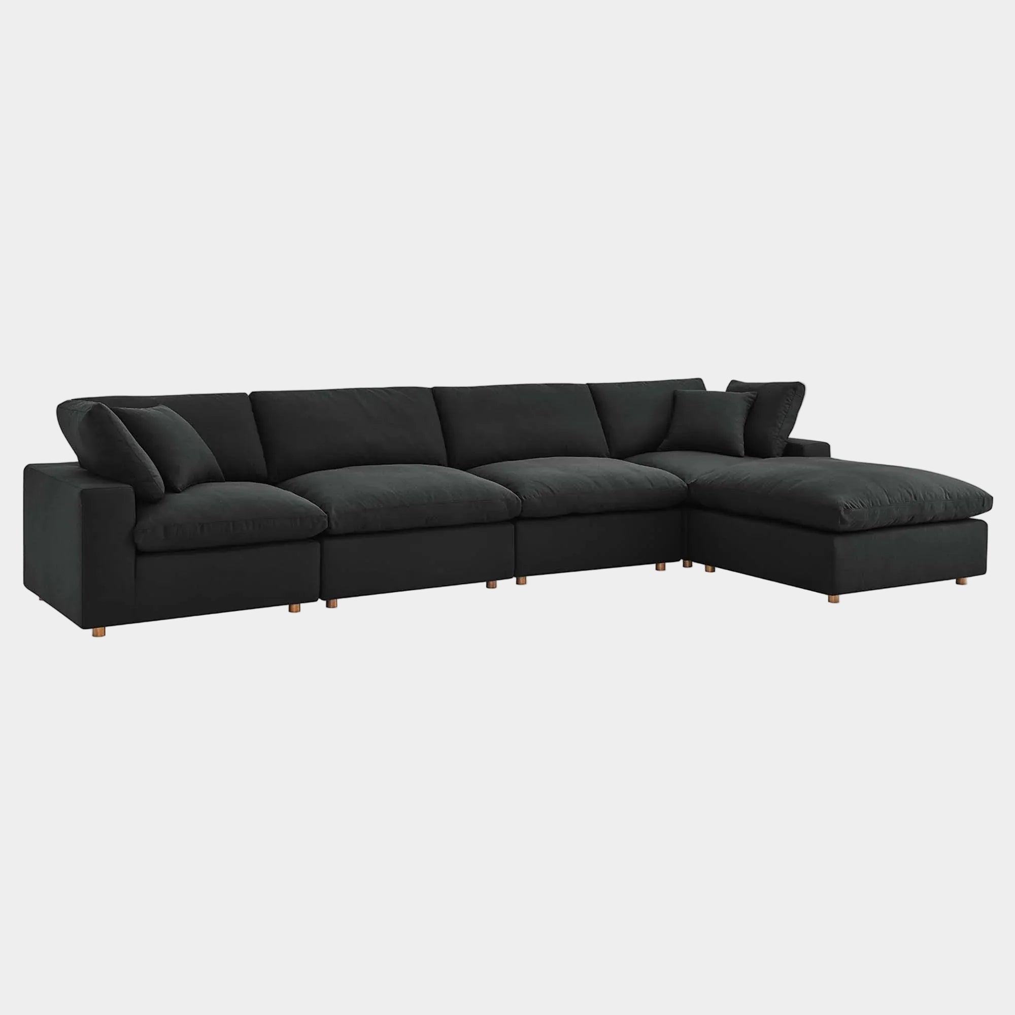 Commix 5 Piece Down Filled Overstuffed Sectional Sofa