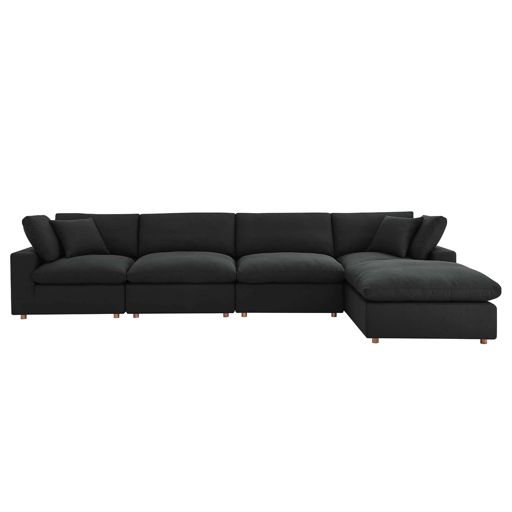 Commix 5 Piece Down Filled Overstuffed Sectional Sofa
