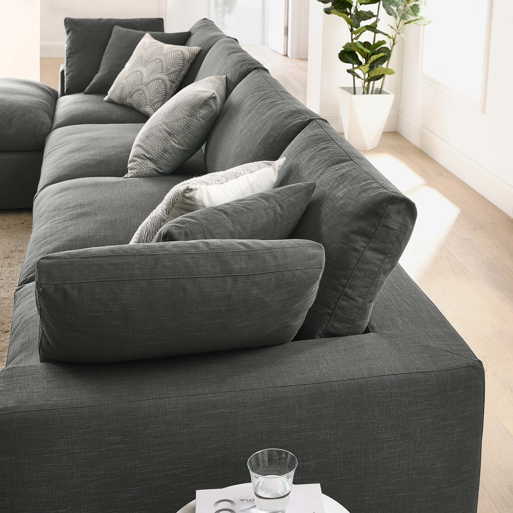 Commix 5 Piece Down Filled Overstuffed Sectional Sofa