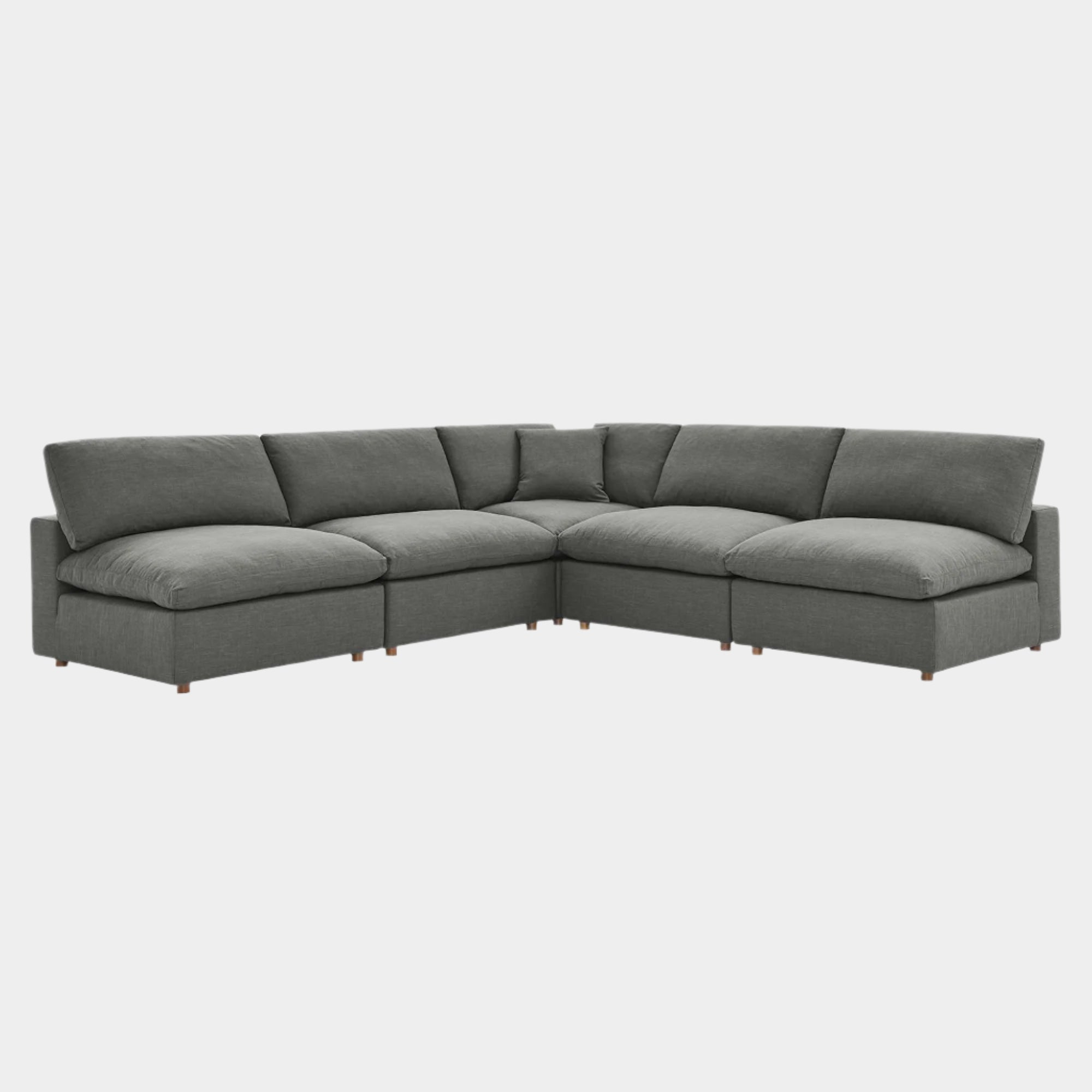 Commix Down Filled Overstuffed 5-Piece Armless Sectional Sofa