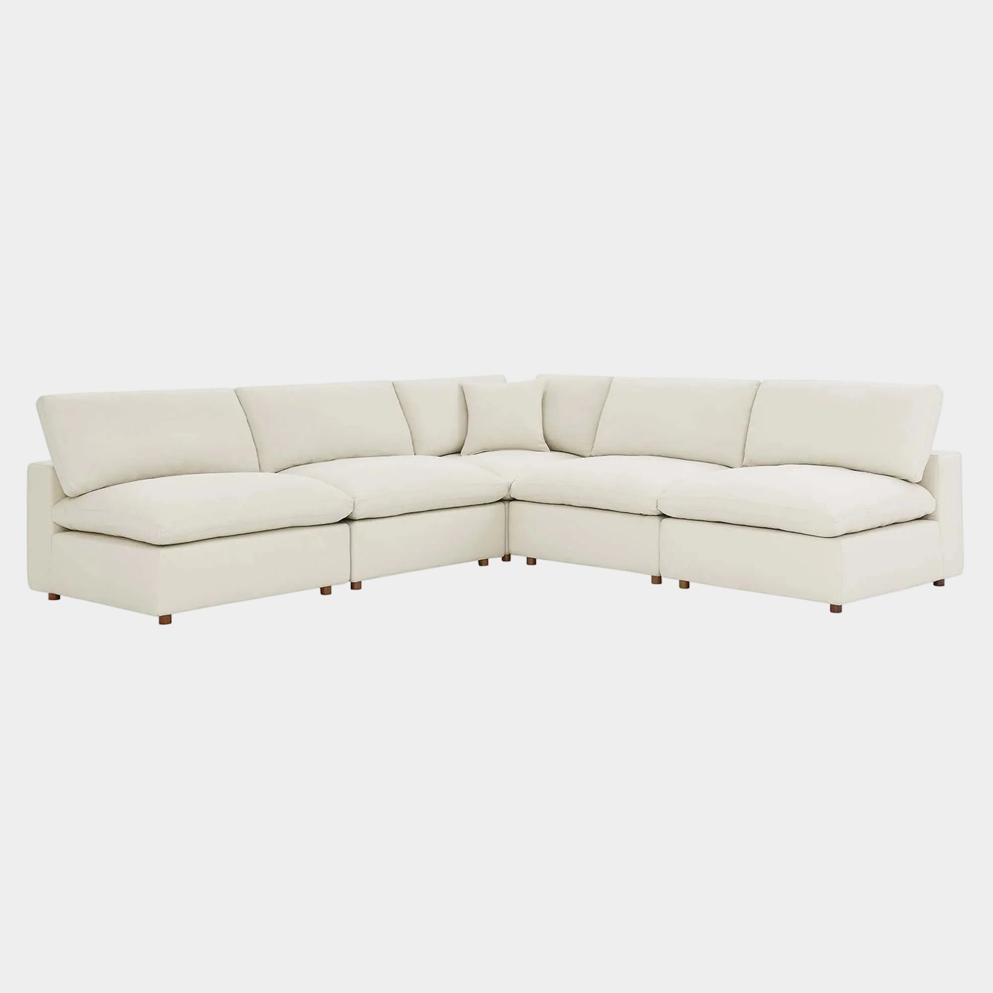 Commix 5-Piece Down Filled Overstuffed Armless Sectional Sofa