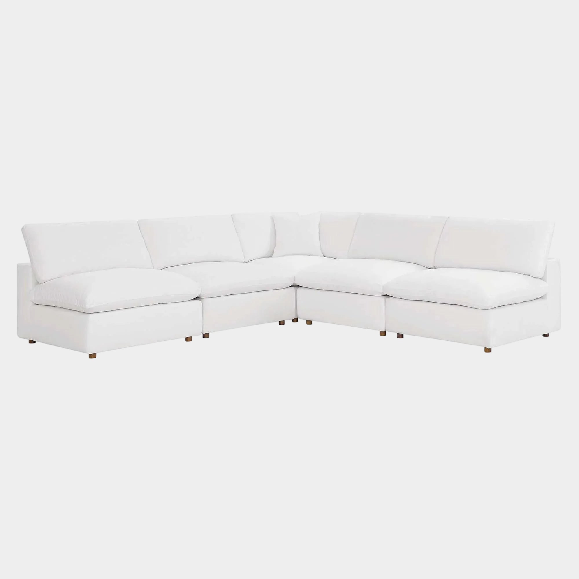 Commix 5-Piece Down Filled Overstuffed Armless Sectional Sofa