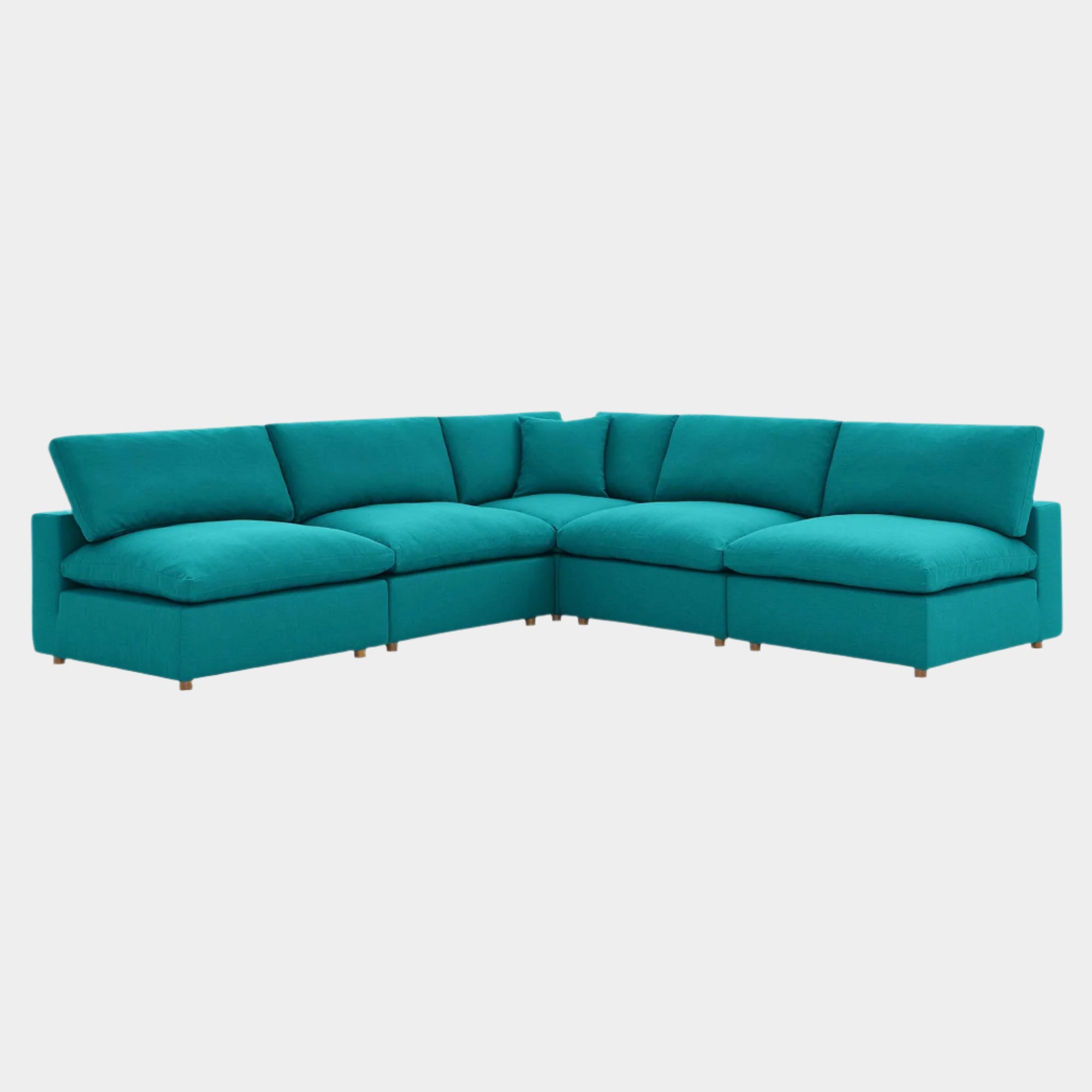 Commix Down Filled Overstuffed 5-Piece Armless Sectional Sofa