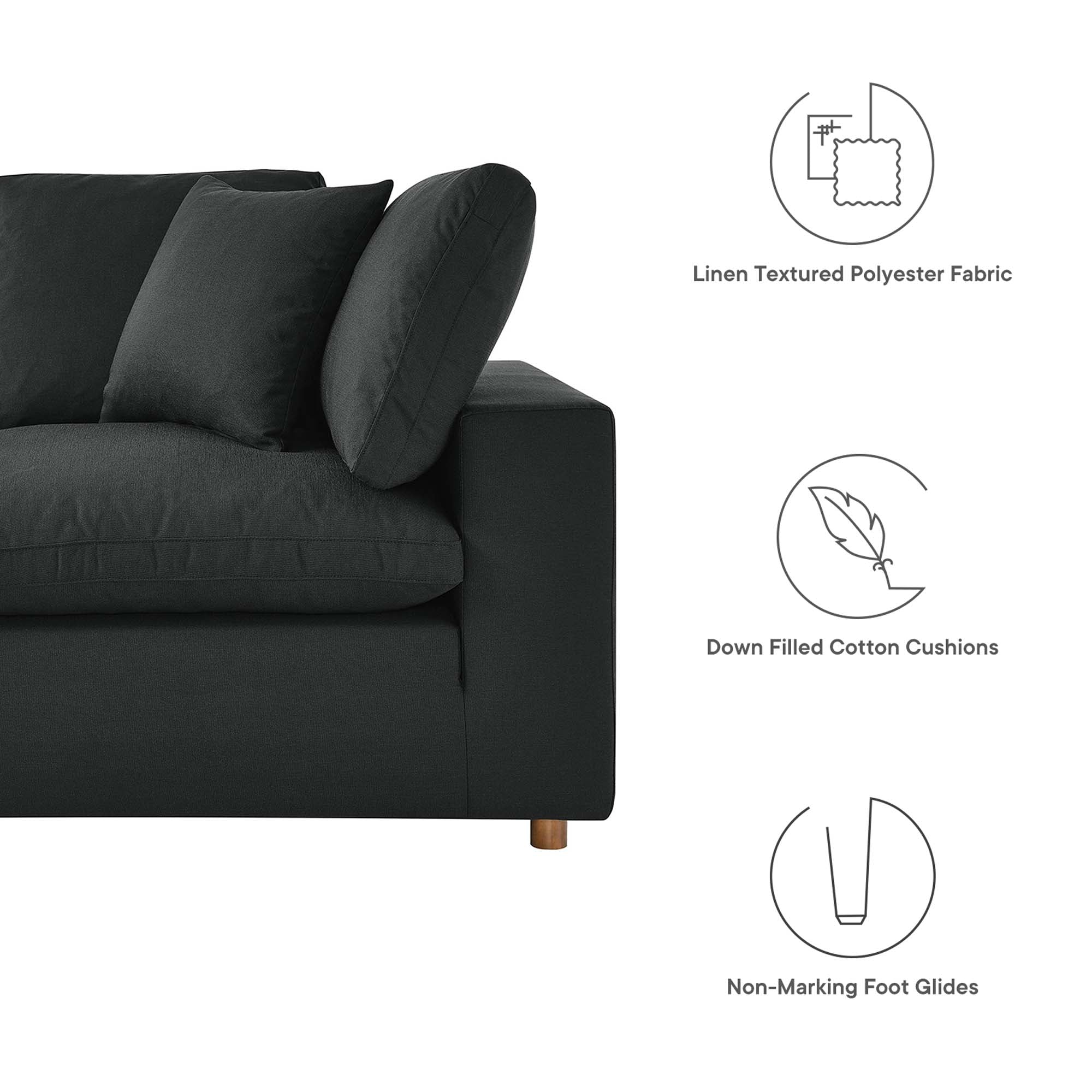 Commix 6 Piece Down Filled Overstuffed Sectional Sofa