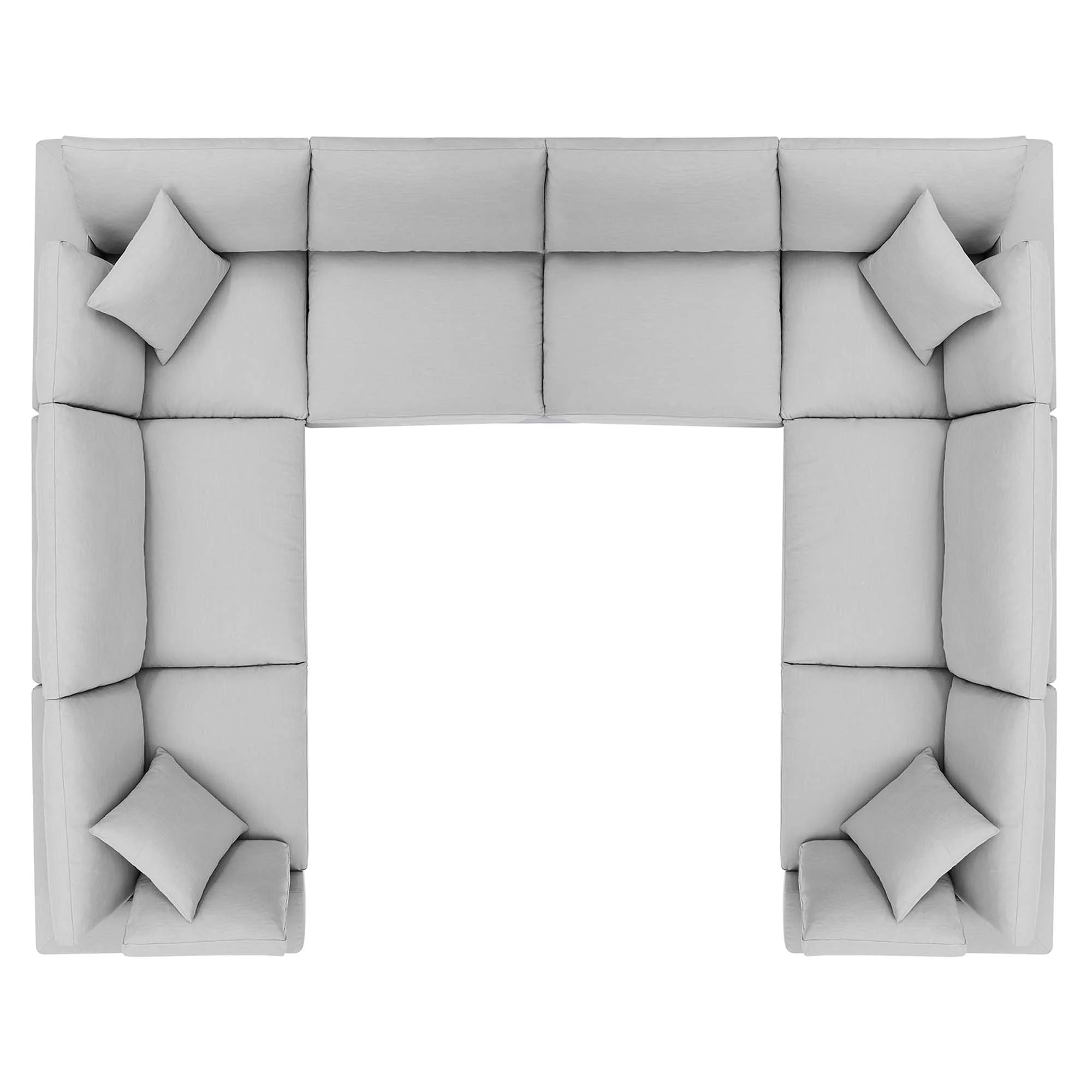 Commix 8-Piece Down Filled Overstuffed Sectional Sofa
