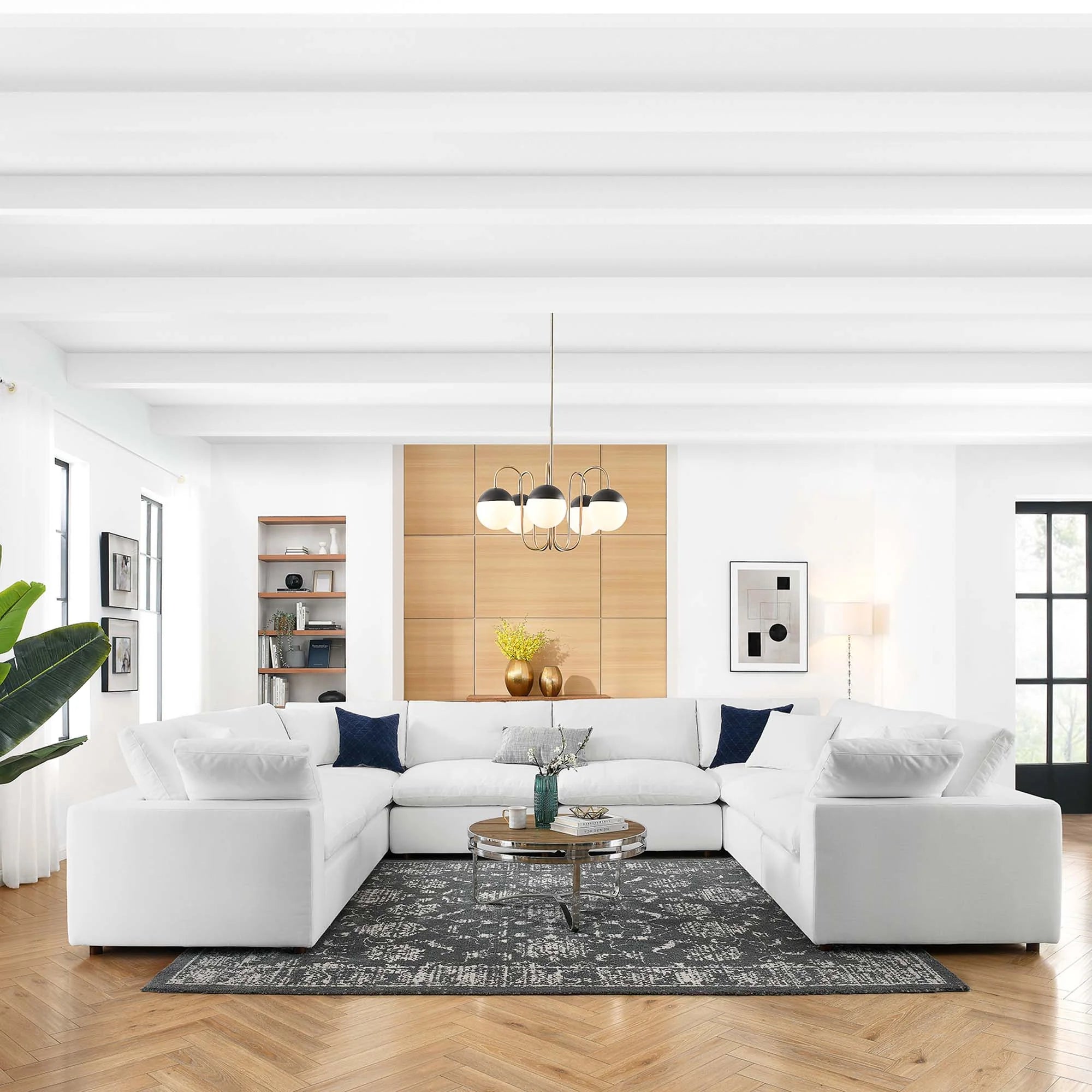 Commix 8-Piece Down Filled Overstuffed Sectional Sofa