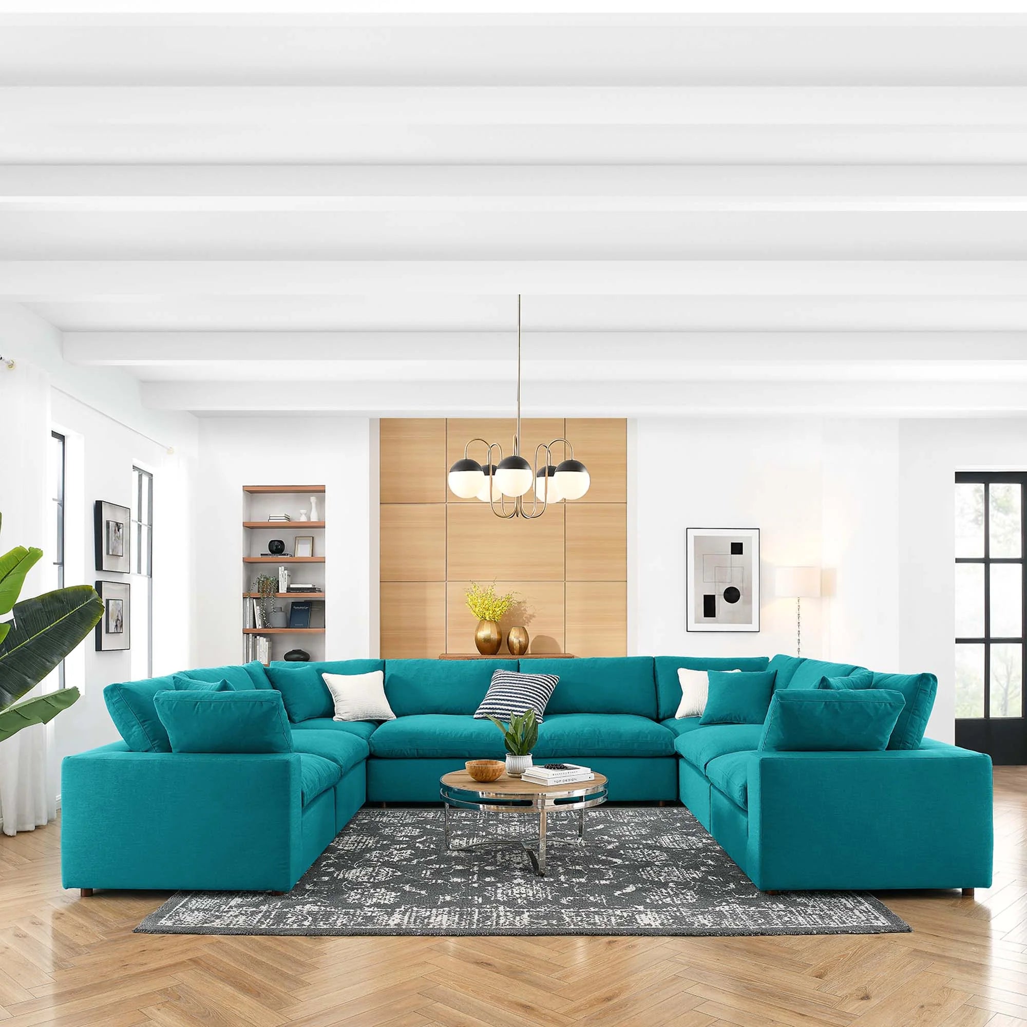 Commix 8-Piece Down Filled Overstuffed Sectional Sofa