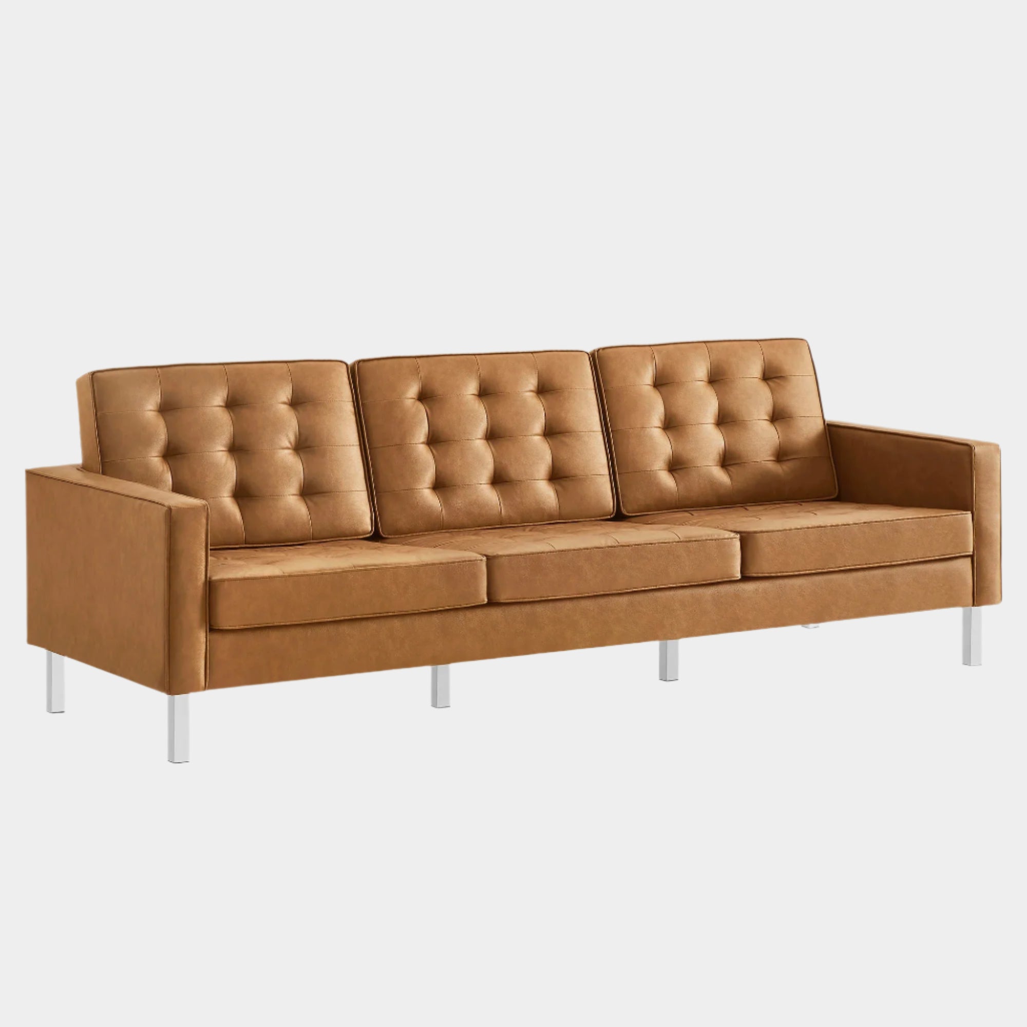 Loft Tufted Vegan Leather Sofa