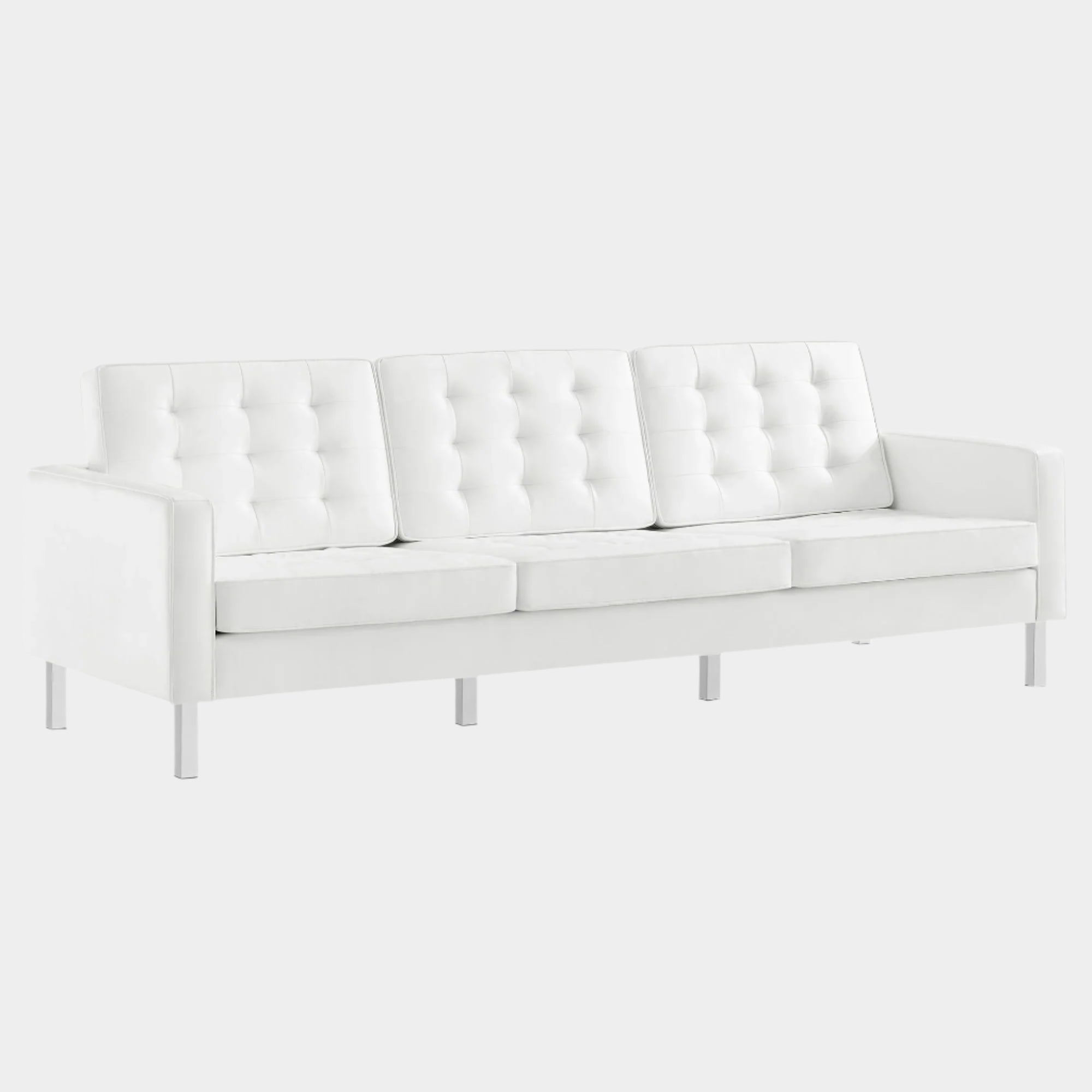 Loft Tufted Vegan Leather Sofa