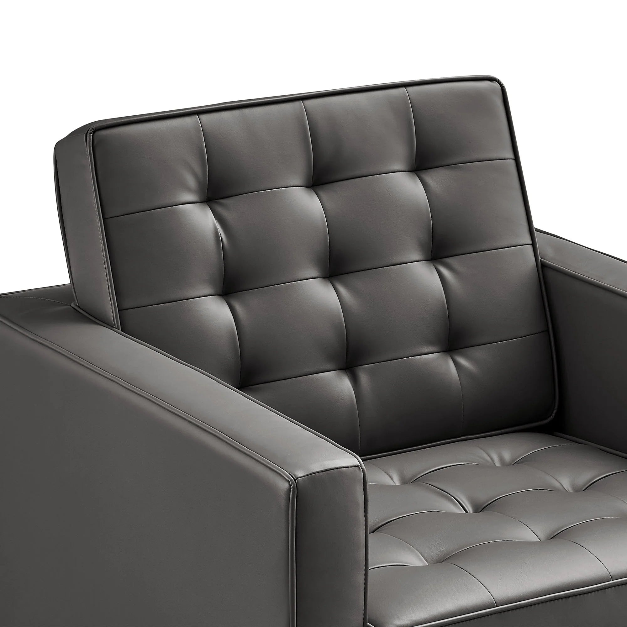 Loft Tufted Vegan Leather Armchairs - Set of 2