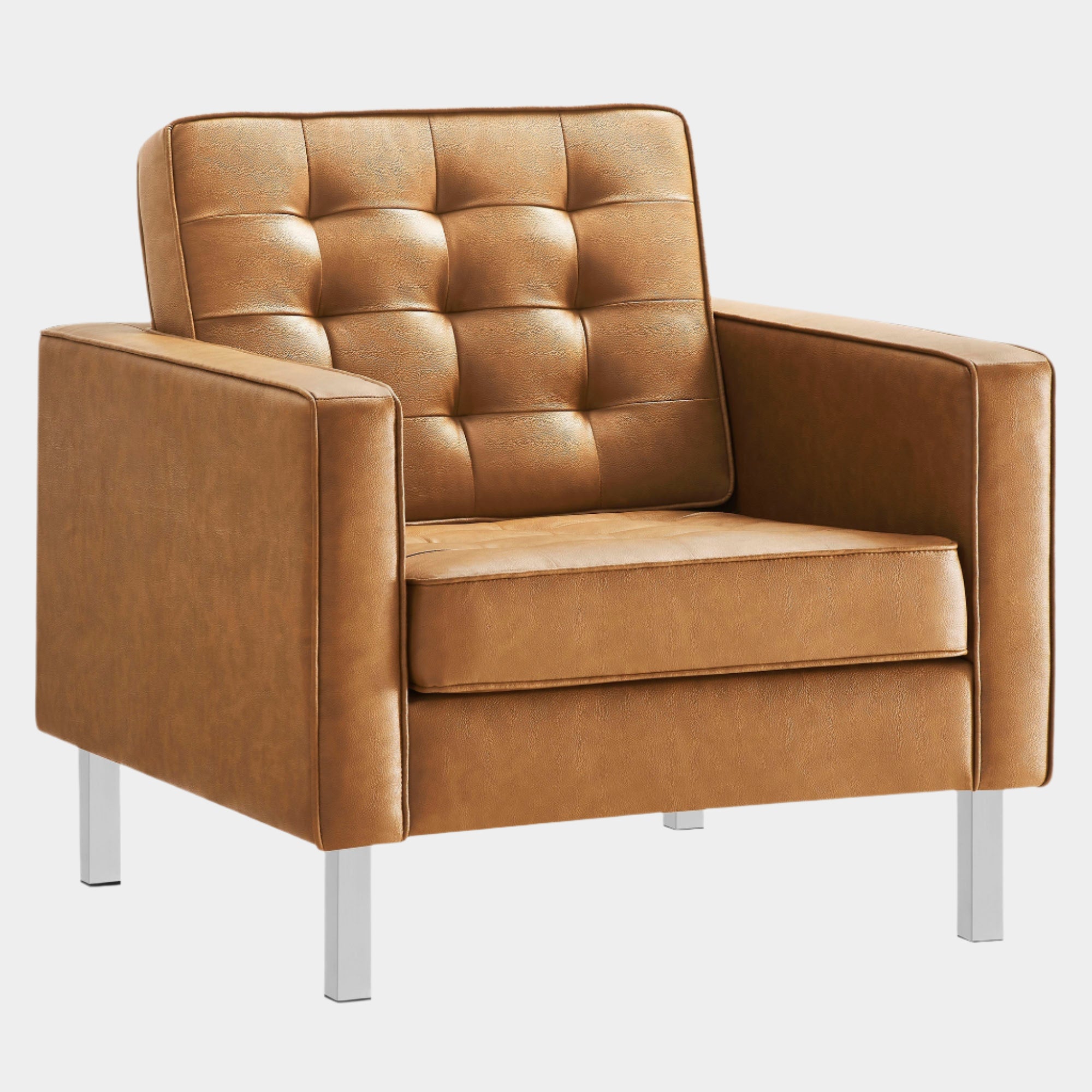 Loft Tufted Vegan Leather Armchair