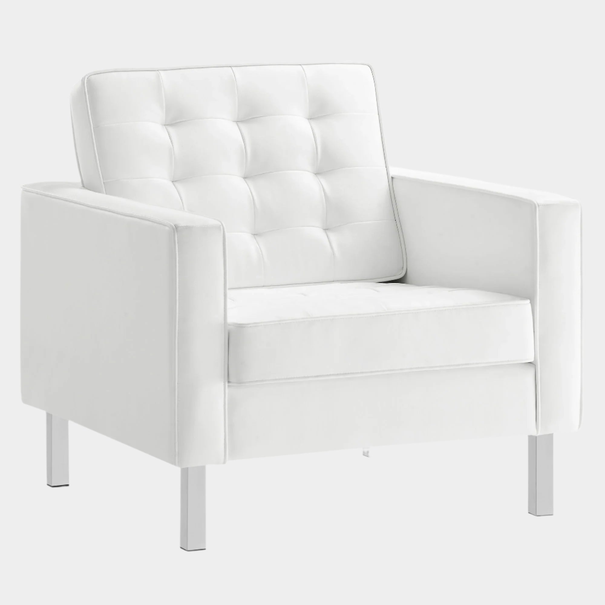 Loft Tufted Vegan Leather Armchair