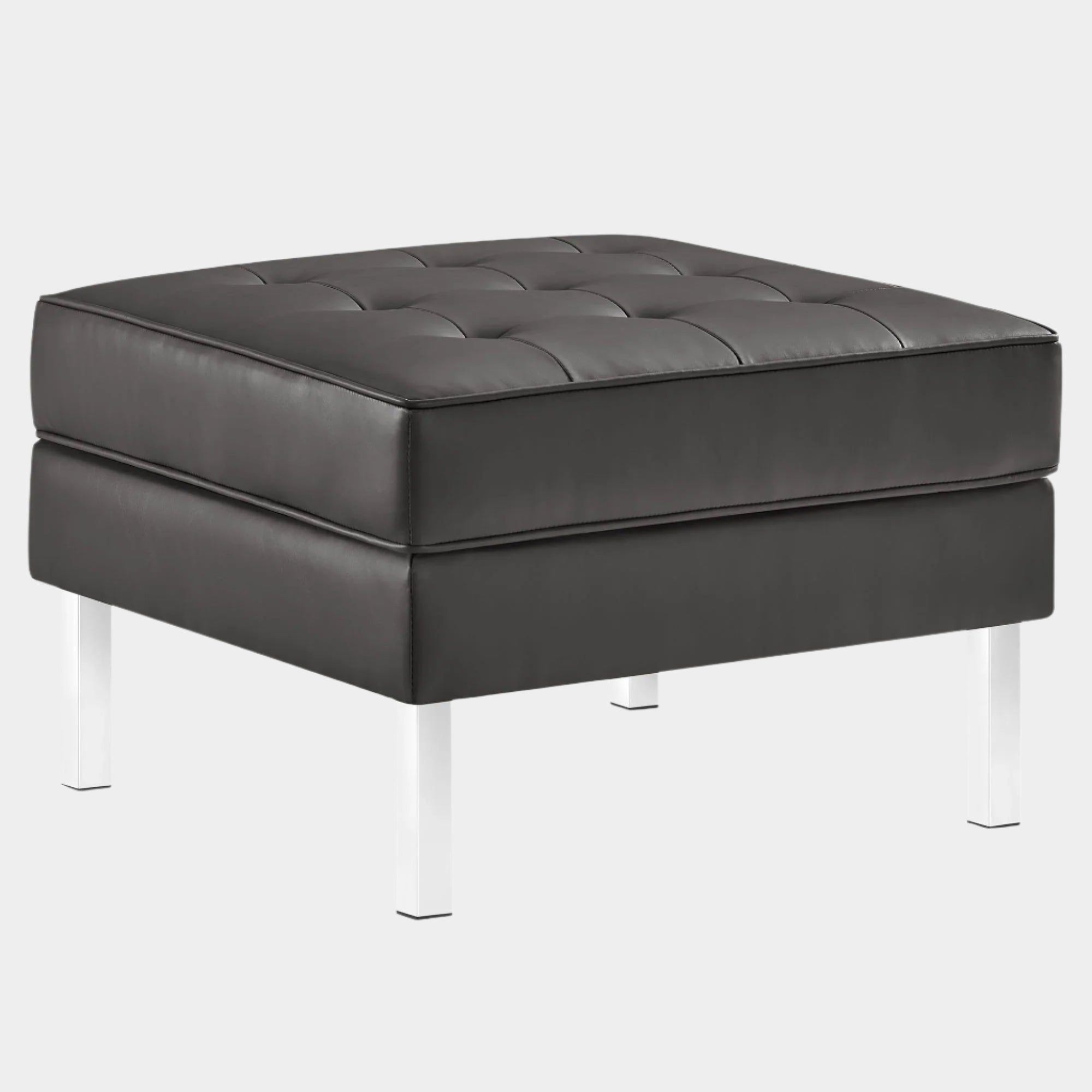 Loft Tufted Vegan Leather Ottoman