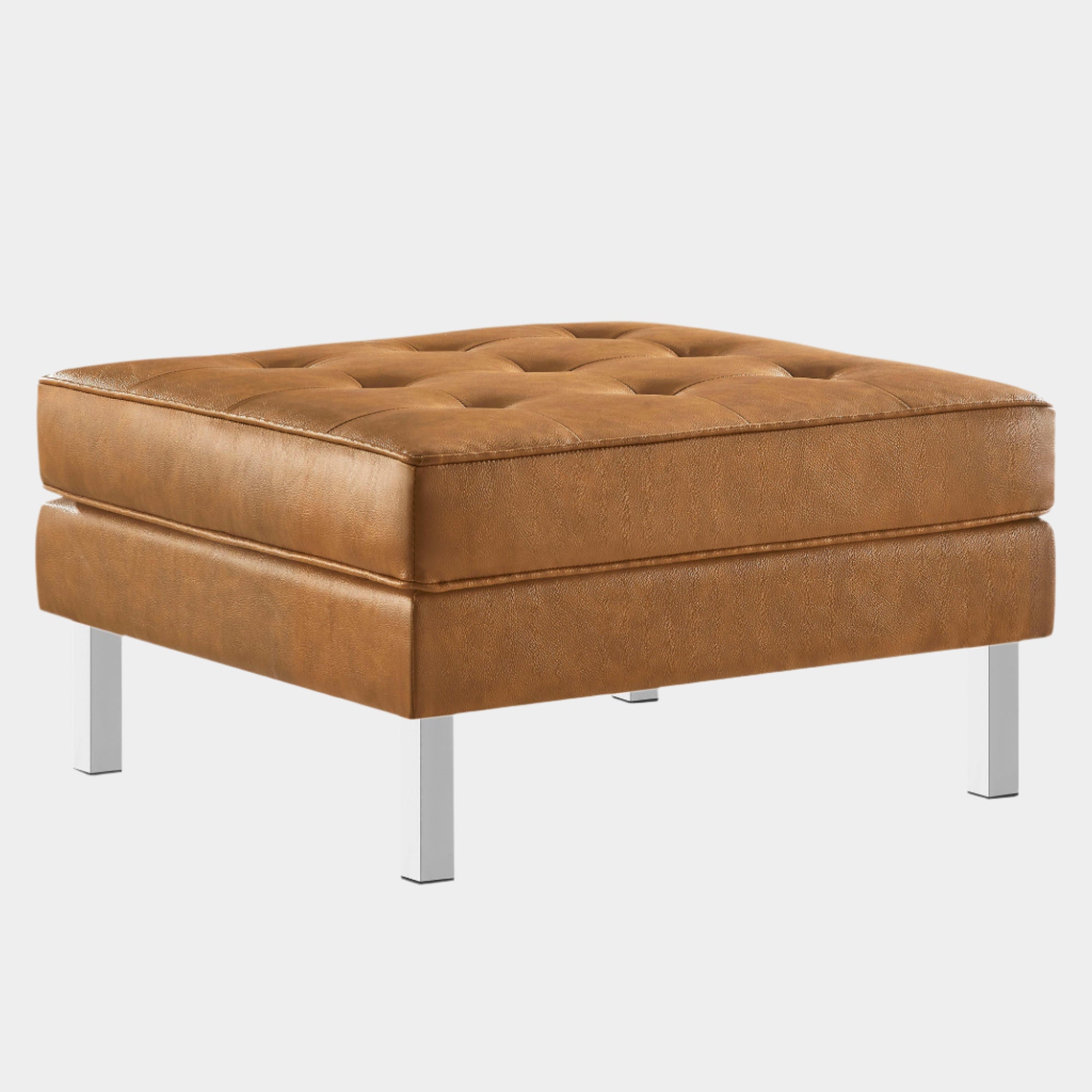 Loft Tufted Vegan Leather Ottoman