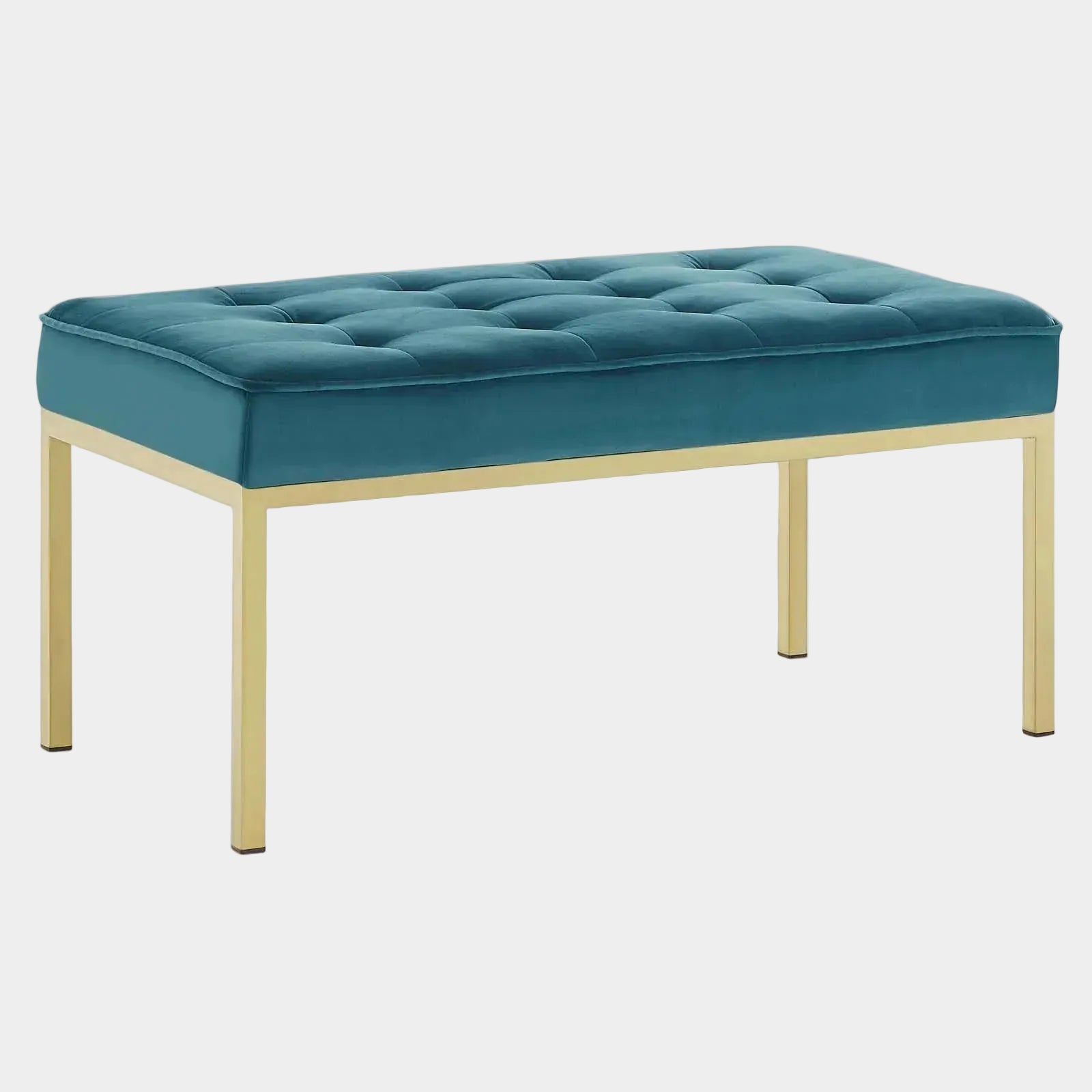 Loft Gold Stainless Steel Leg Medium Performance Velvet Bench