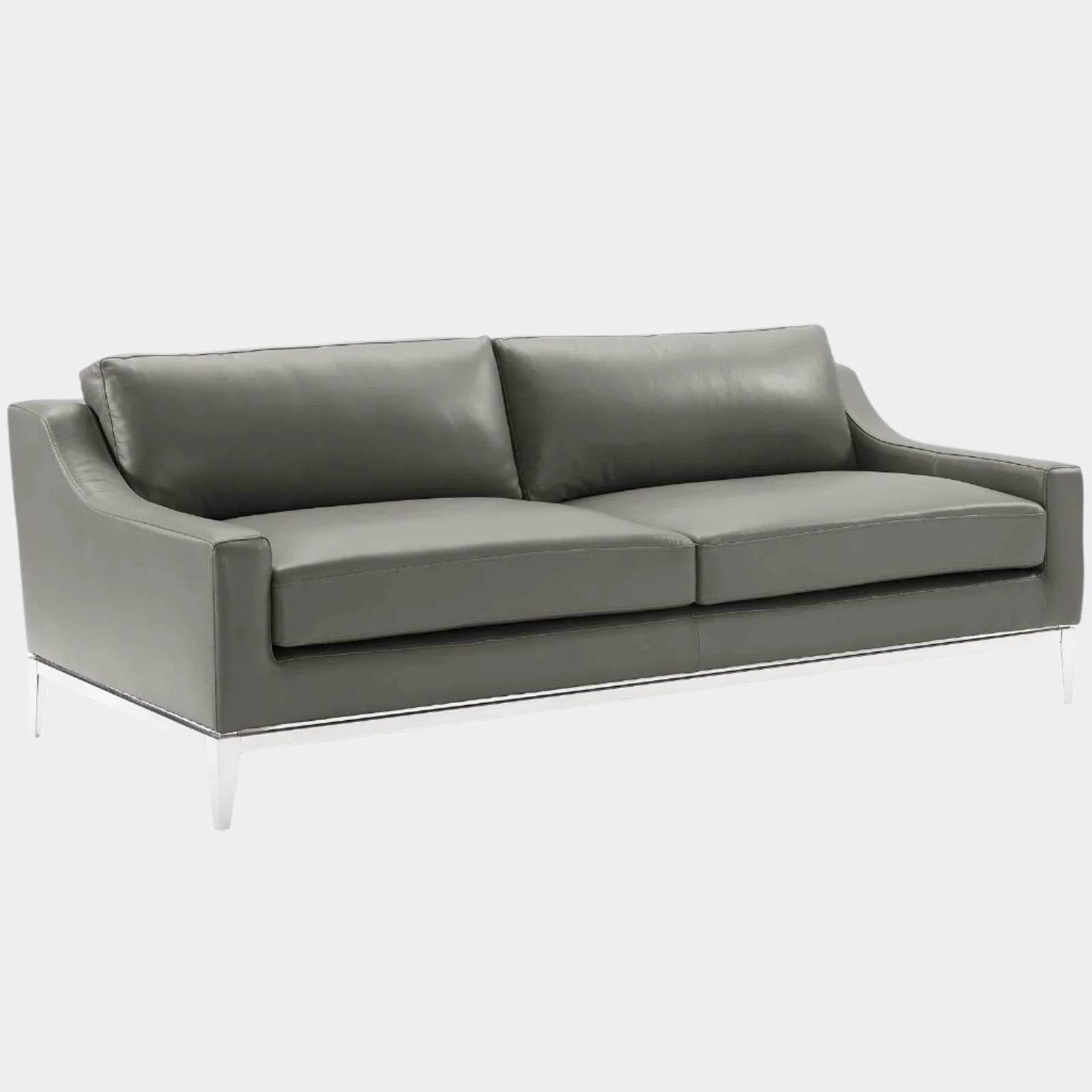 Harness Stainless Steel Base Leather Sofa