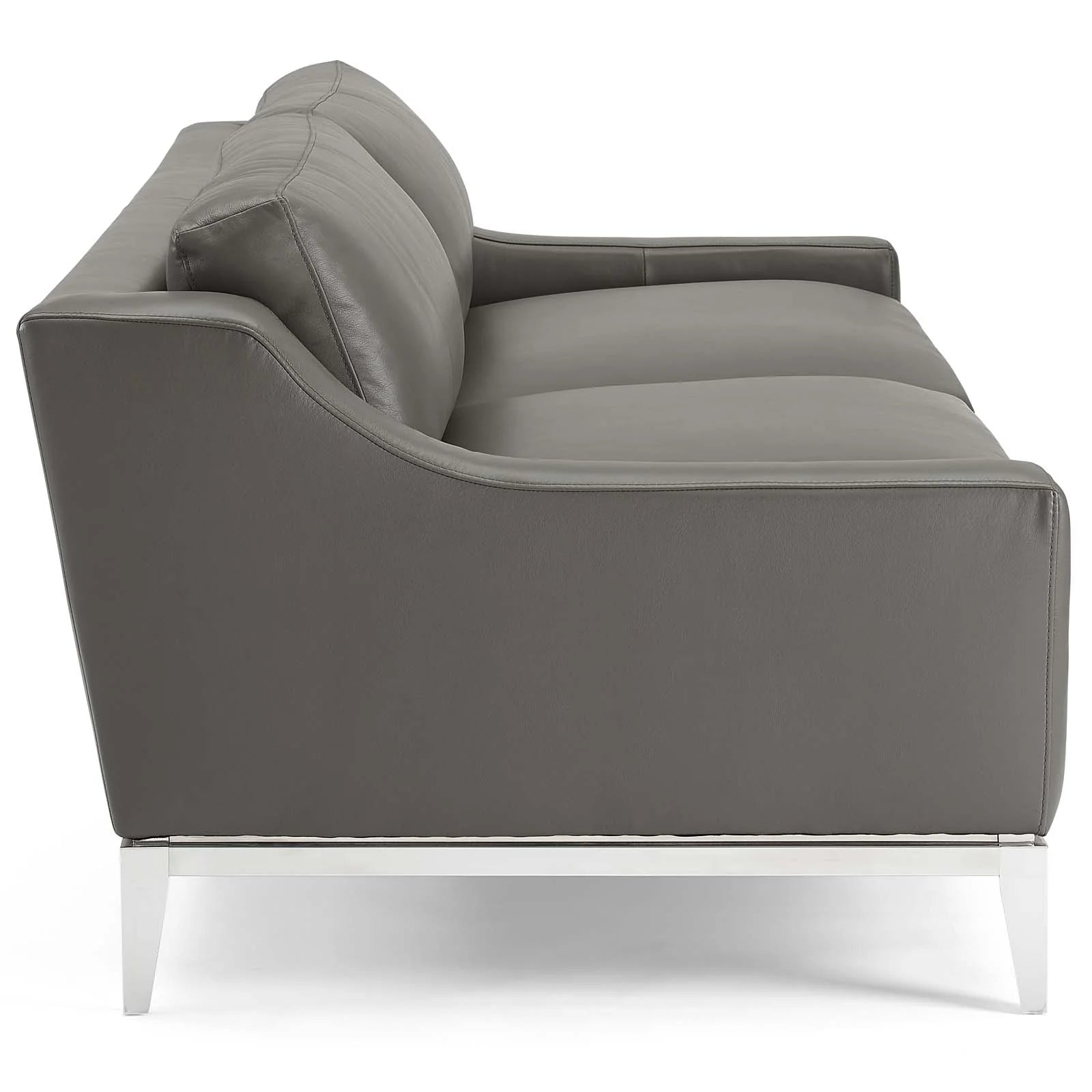 Harness Stainless Steel Base Leather Sofa