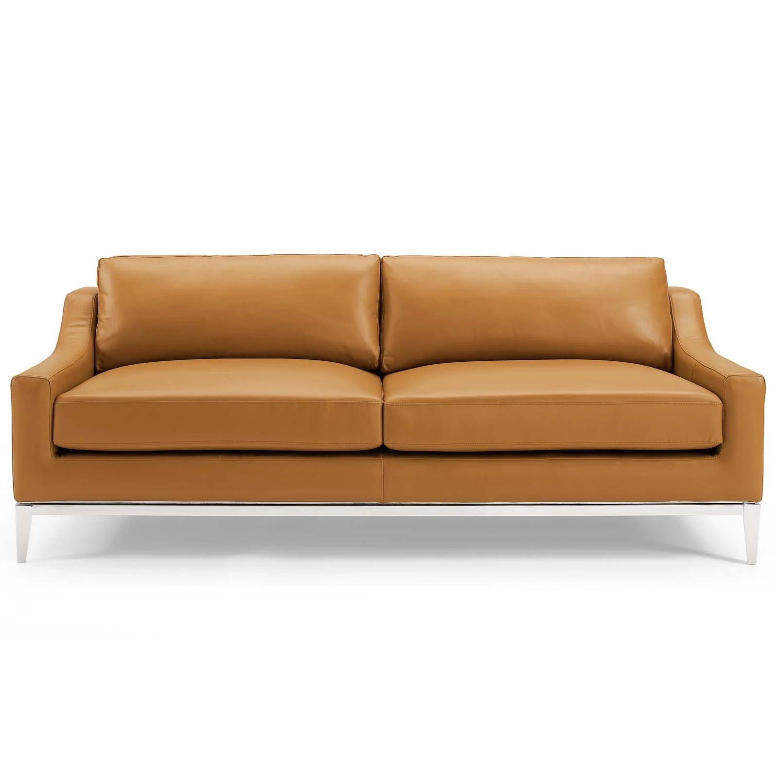 Harness Stainless Steel Base Leather Sofa