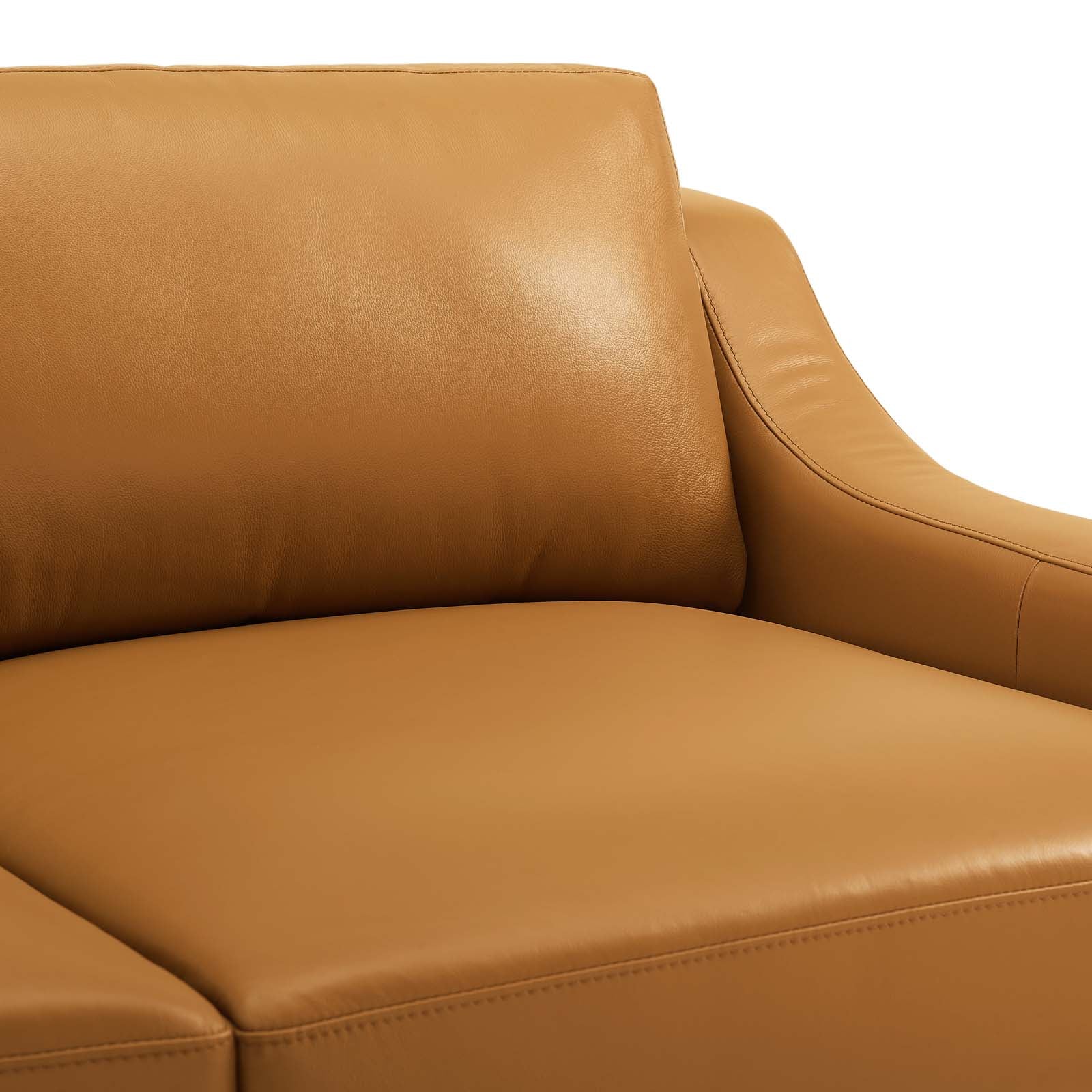 Harness Stainless Steel Base Leather Sofa