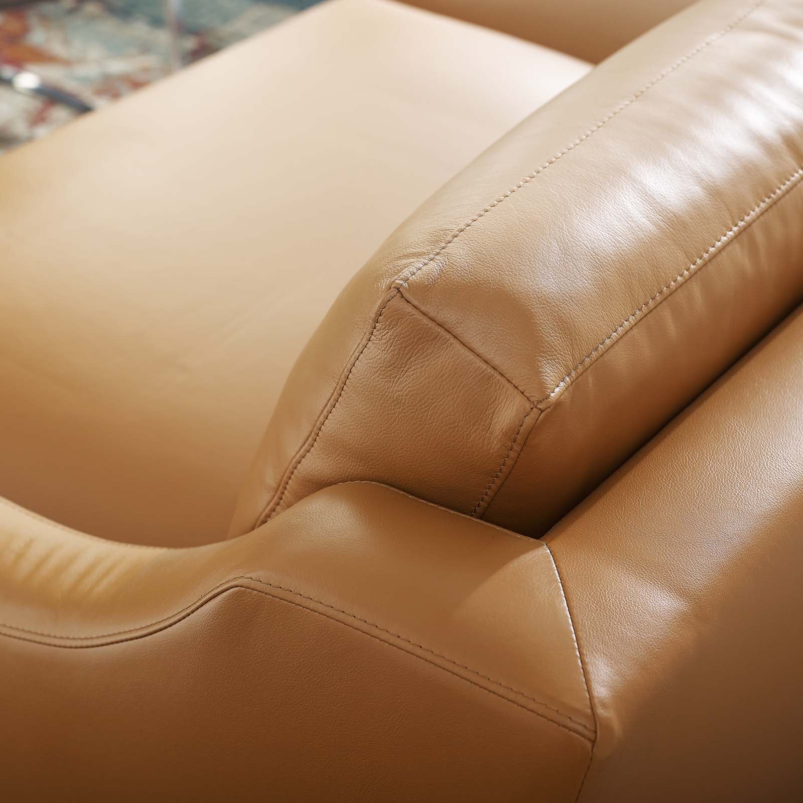 Harness Stainless Steel Base Leather Sofa