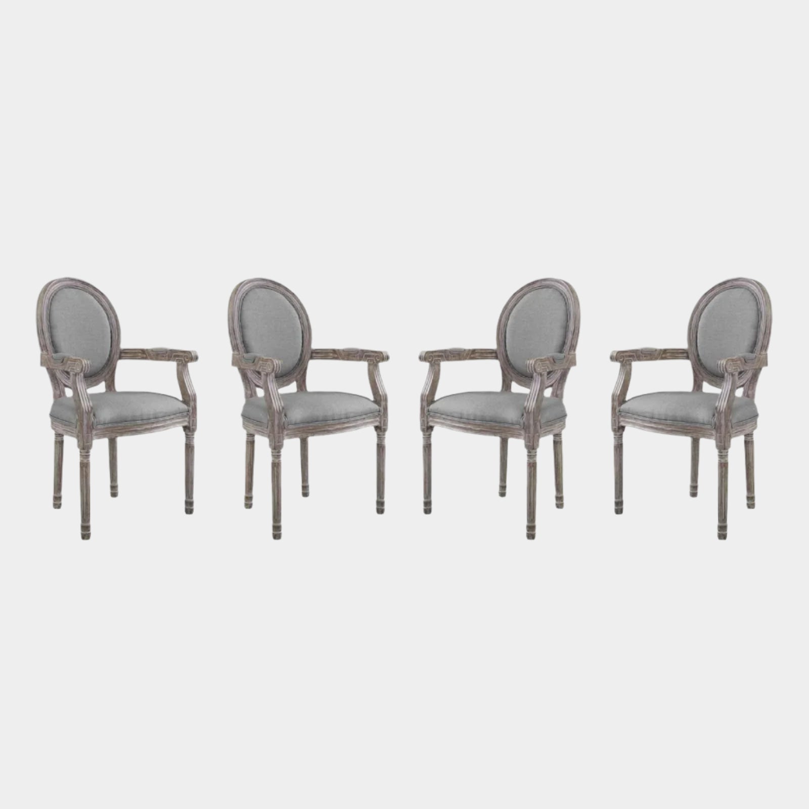 Emanate Dining Armchair Upholstered Fabric Set of 4