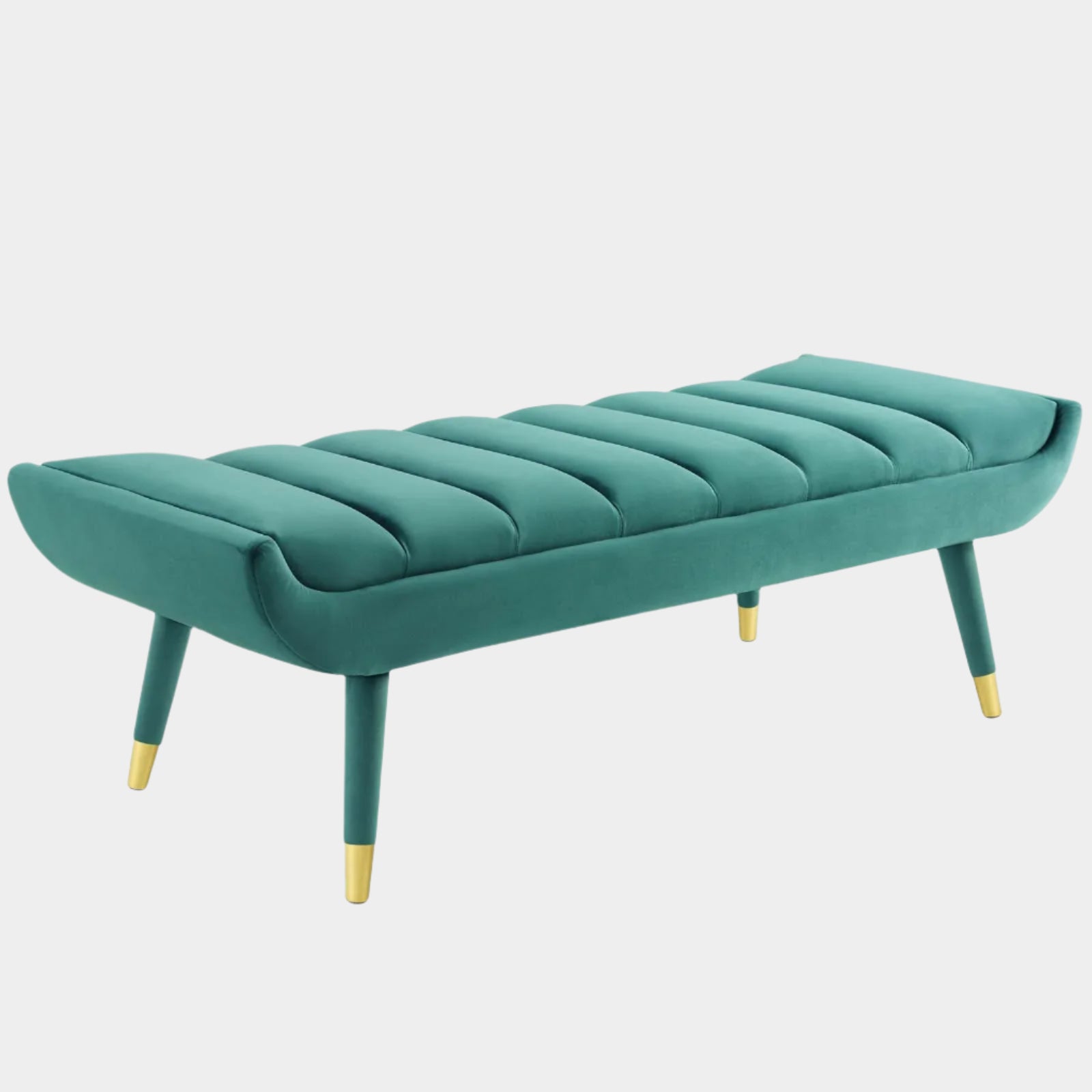 Guess Channel Tufted Performance Velvet Accent Bench