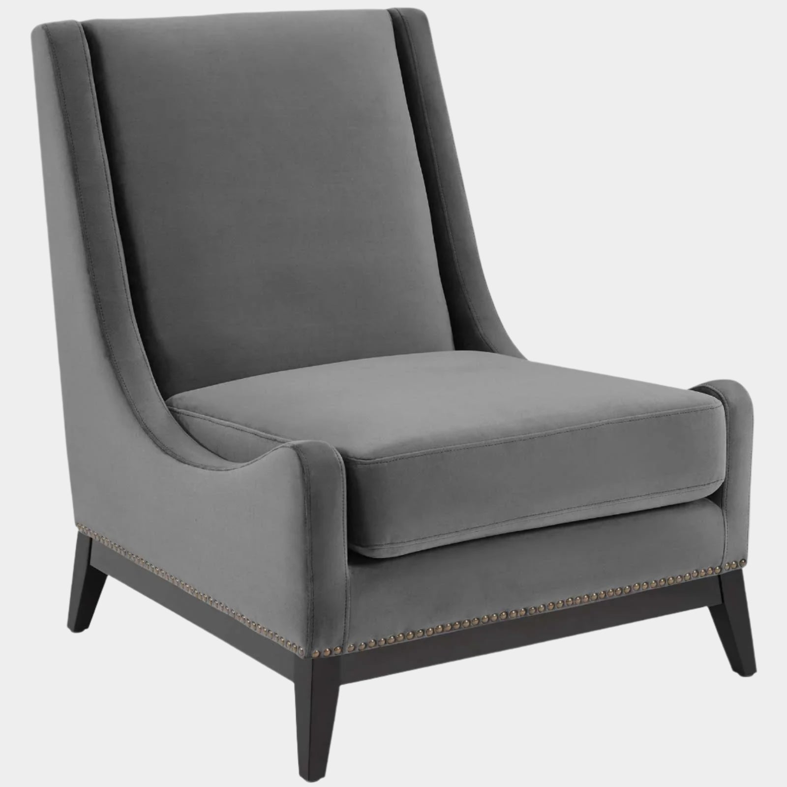 Fauteuil de salon en velours Ponder Performance