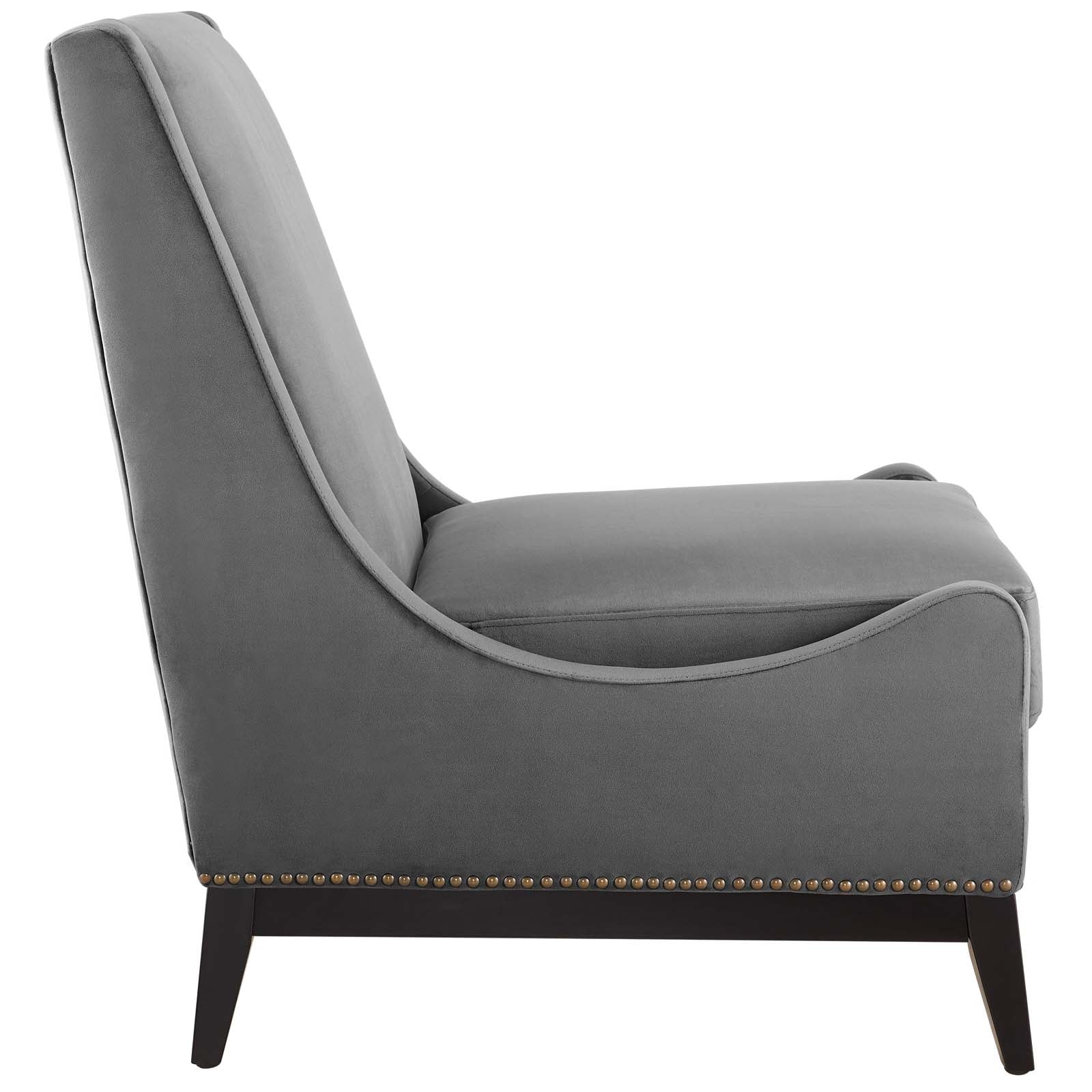 Fauteuil de salon en velours Ponder Performance