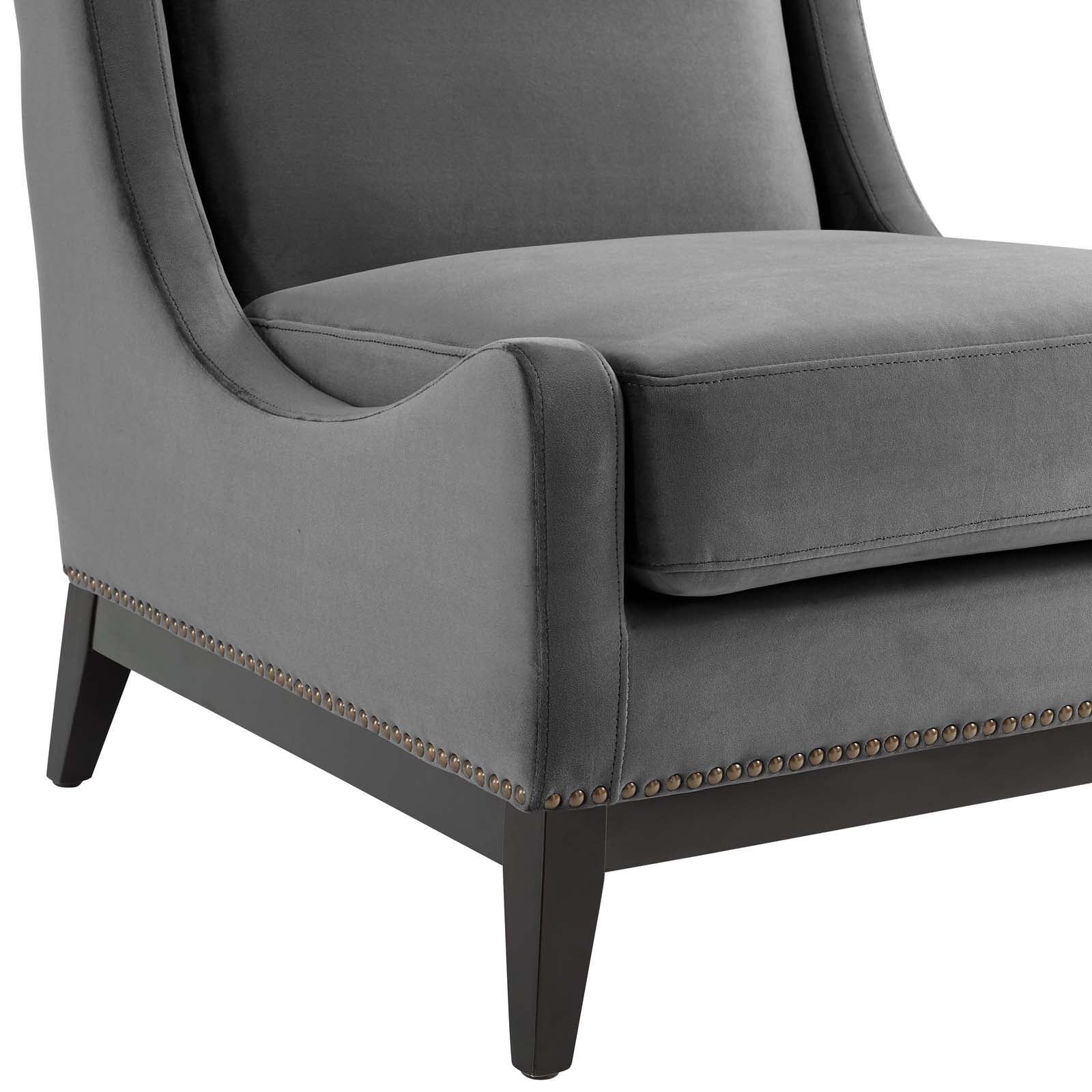 Fauteuil de salon en velours Ponder Performance