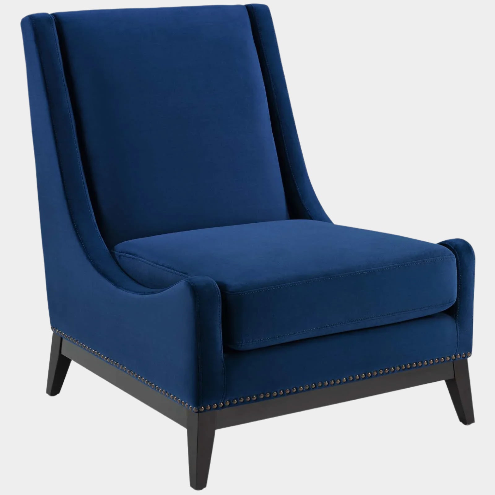 Fauteuil de salon en velours Ponder Performance