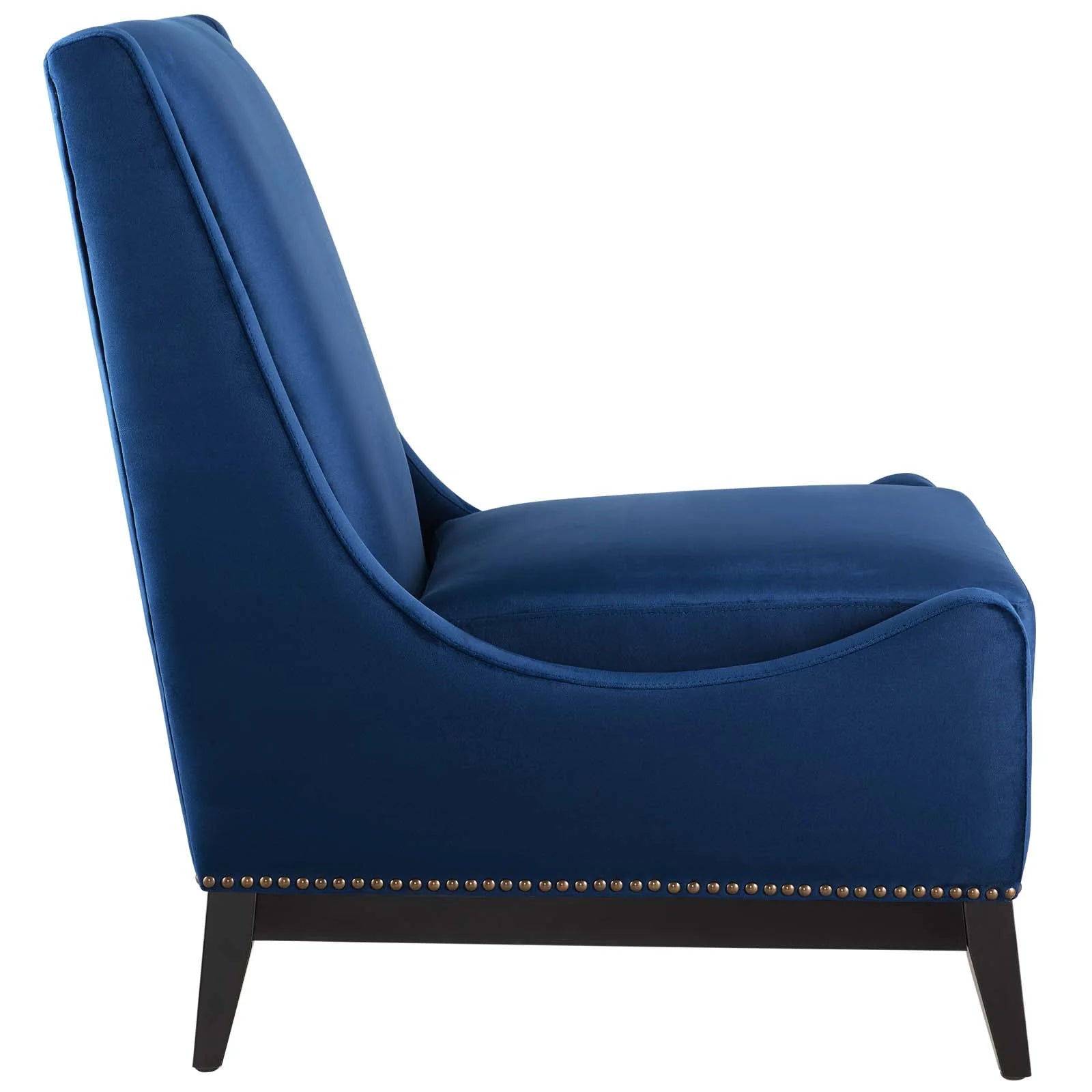 Fauteuil de salon en velours Ponder Performance