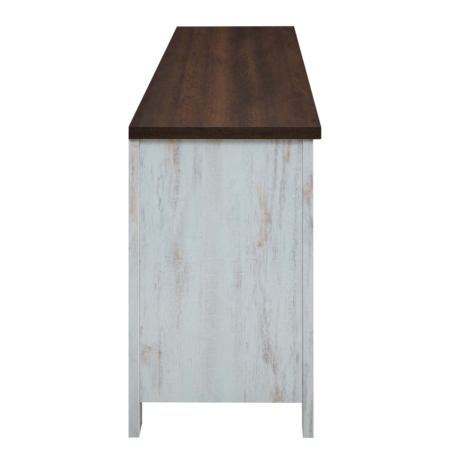 Bennington 71" Rustic Sliding Door TV Stand in White