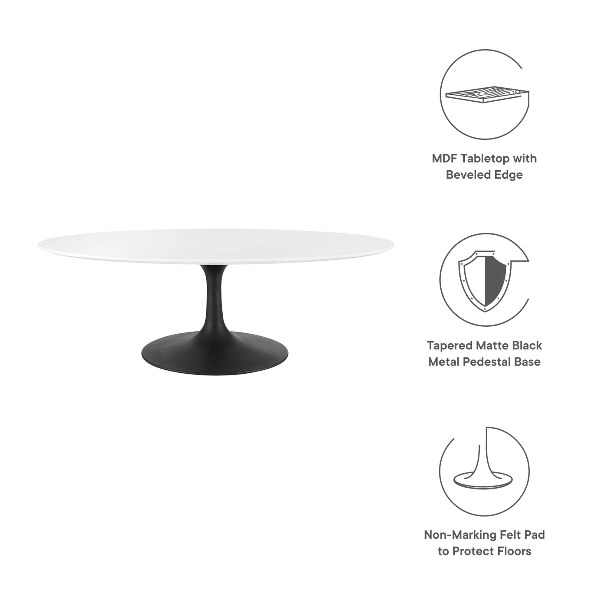 Oval-Shaped Wood Coffee Table