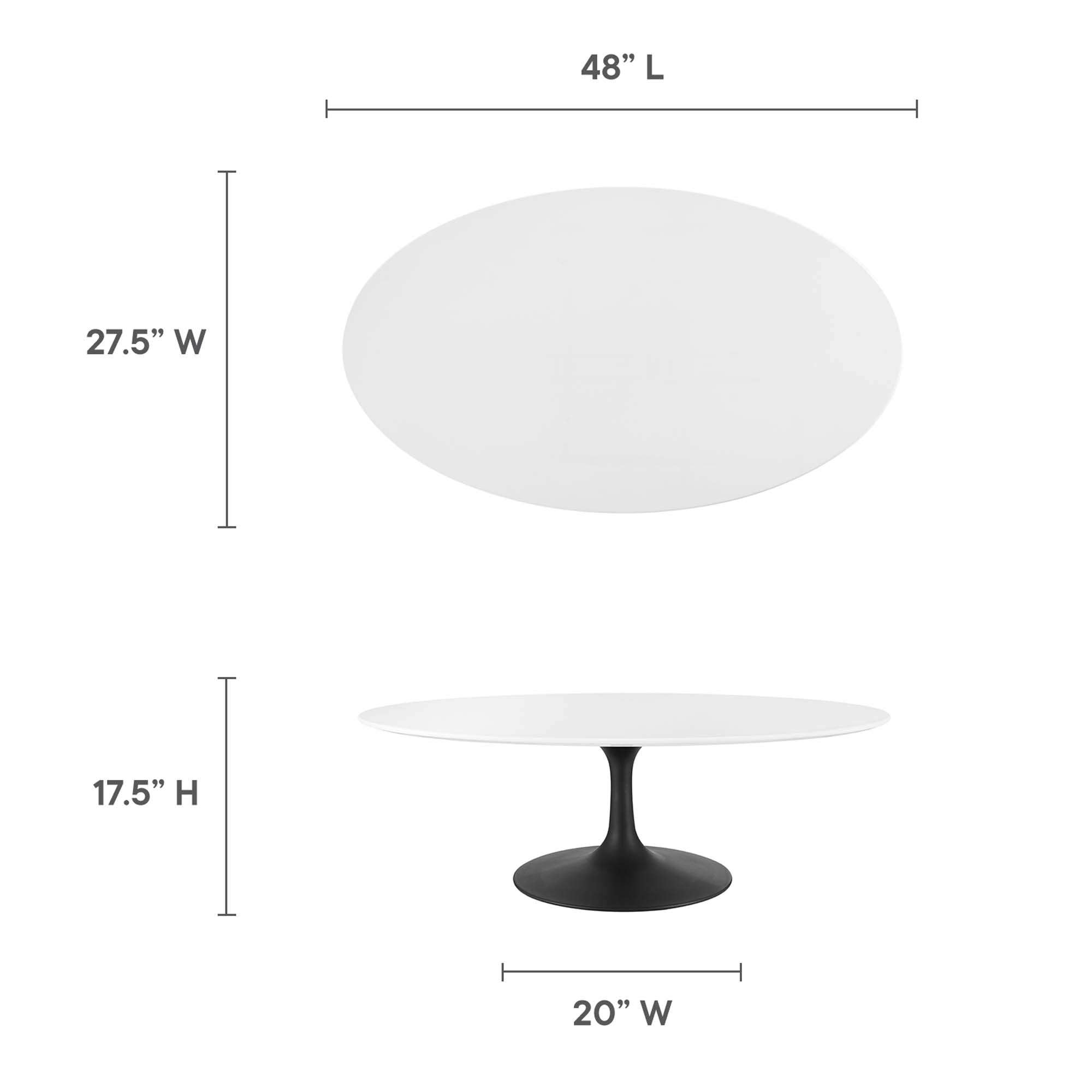 Oval-Shaped Wood Coffee Table