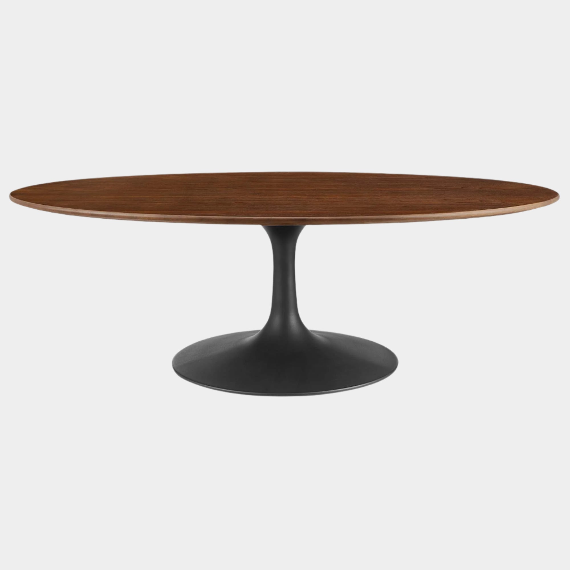 Oval-Shaped Wood Coffee Table