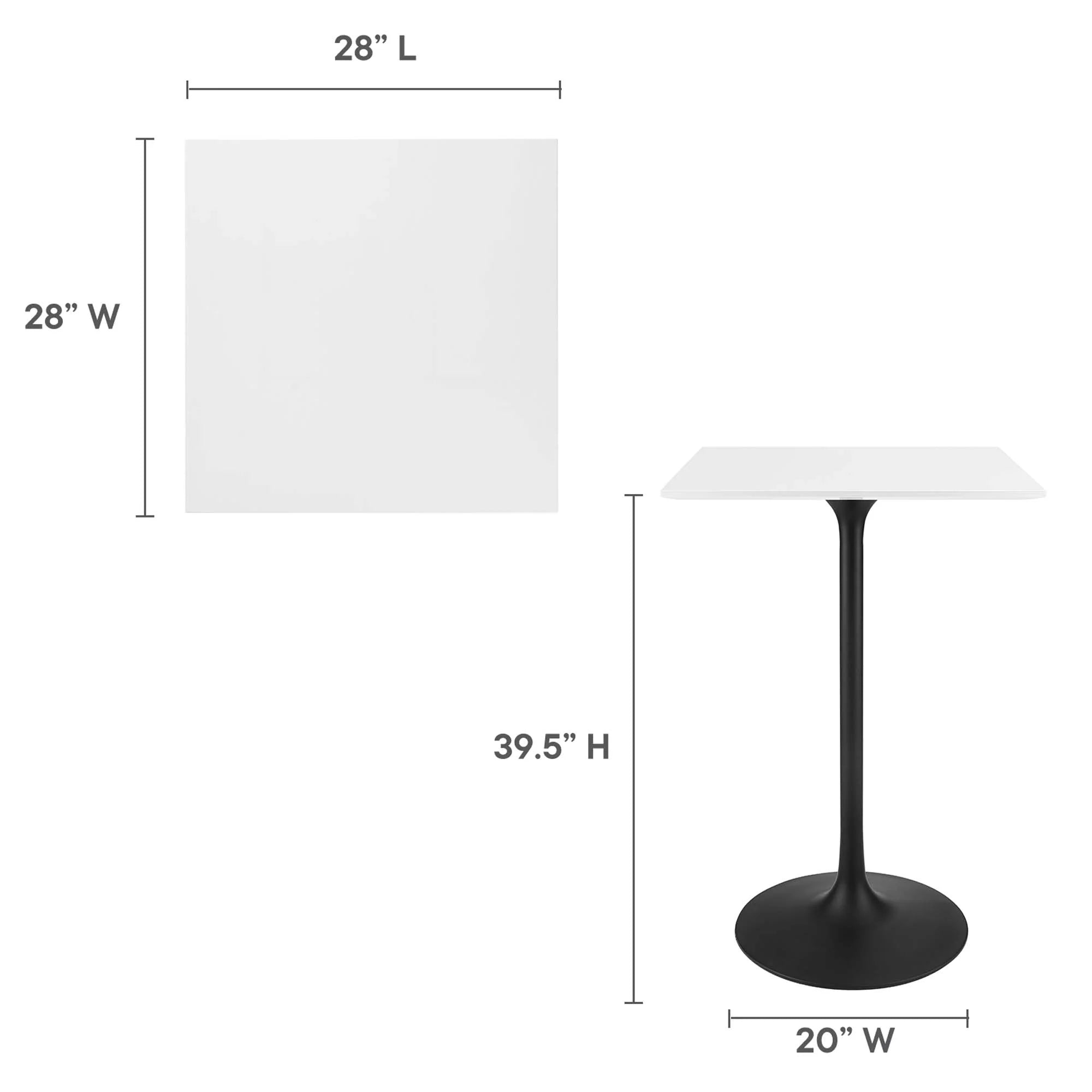 Lippa Square Wood Bar Table
