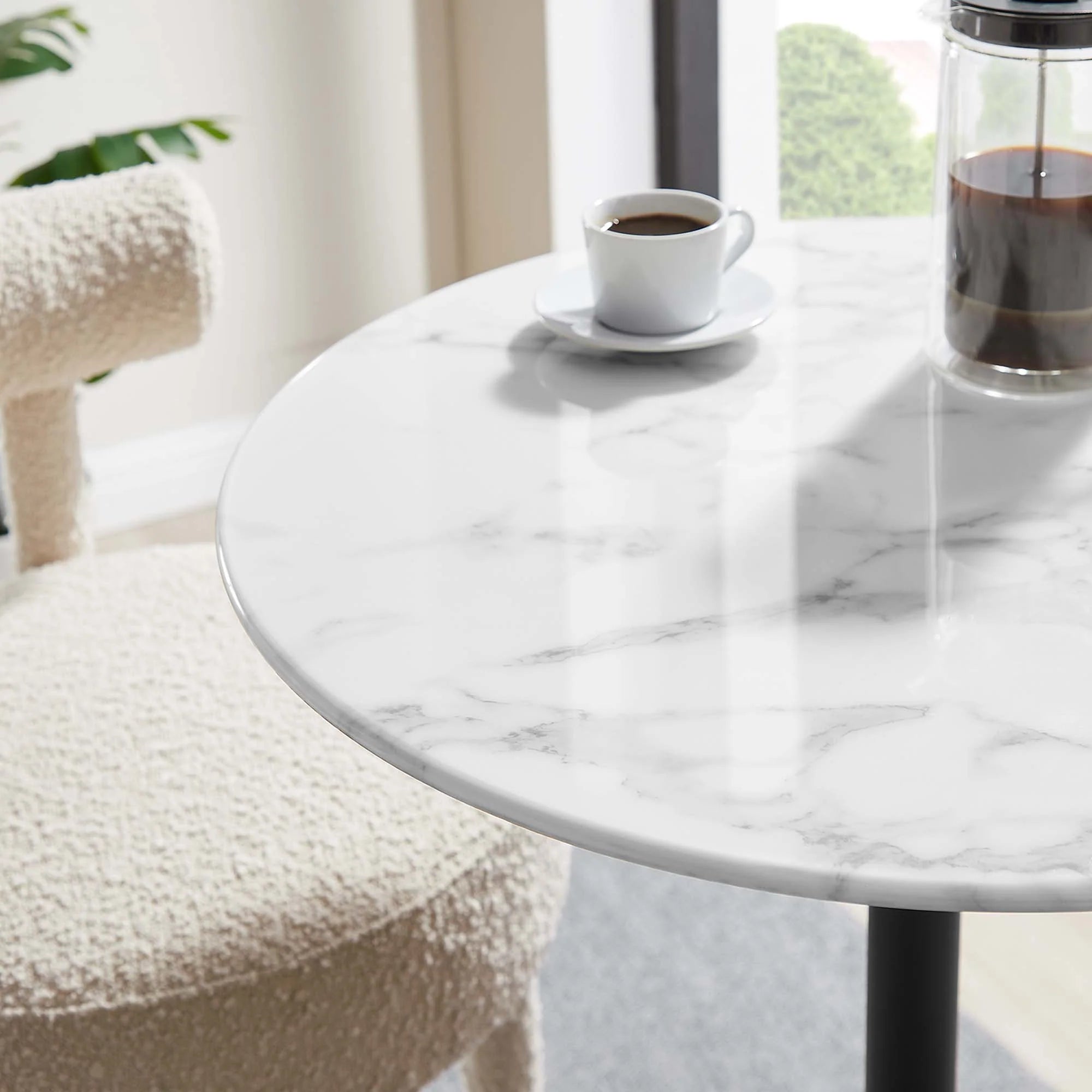 Lippa Round Artificial Marble Bar Table
