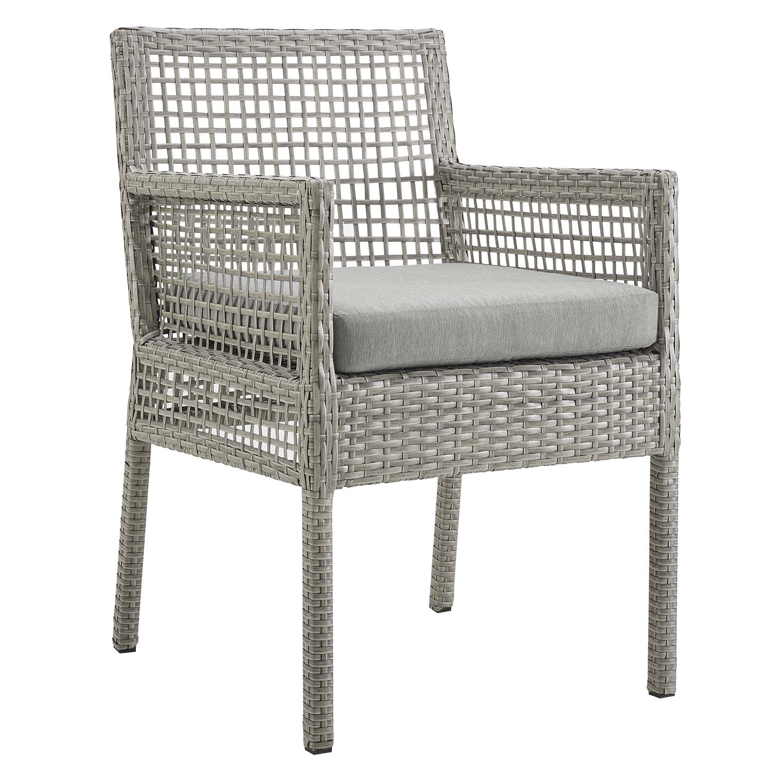Ensemble de 2 fauteuils de salle à manger en rotin et osier pour patio extérieur Aura