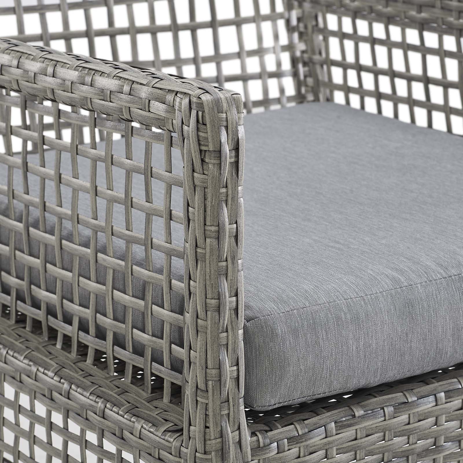 Ensemble de 2 fauteuils de salle à manger en rotin et osier pour patio extérieur Aura